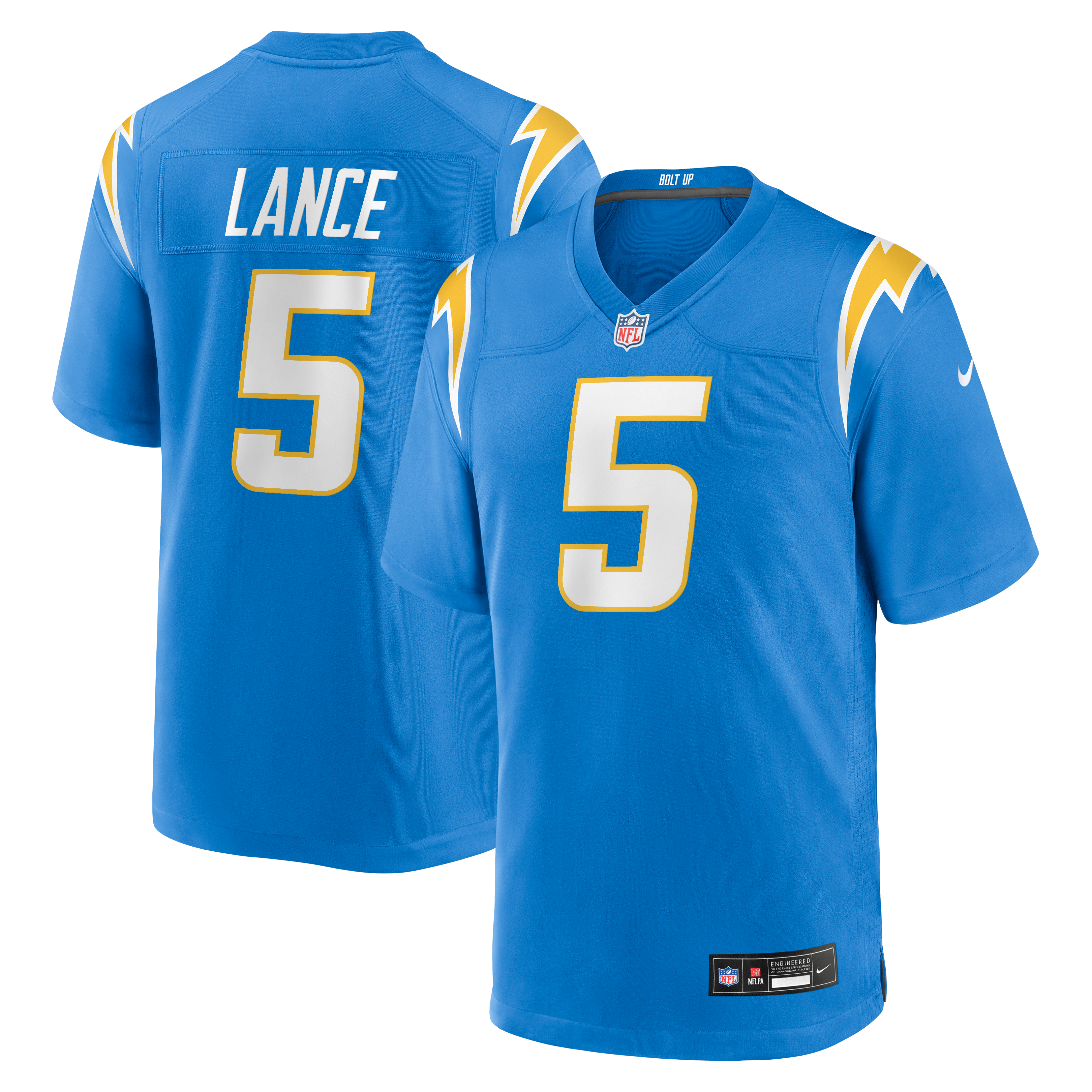 Trey Lance Los Angeles Chargers Game Jersey Powder Blue NFL Football Fan Wear