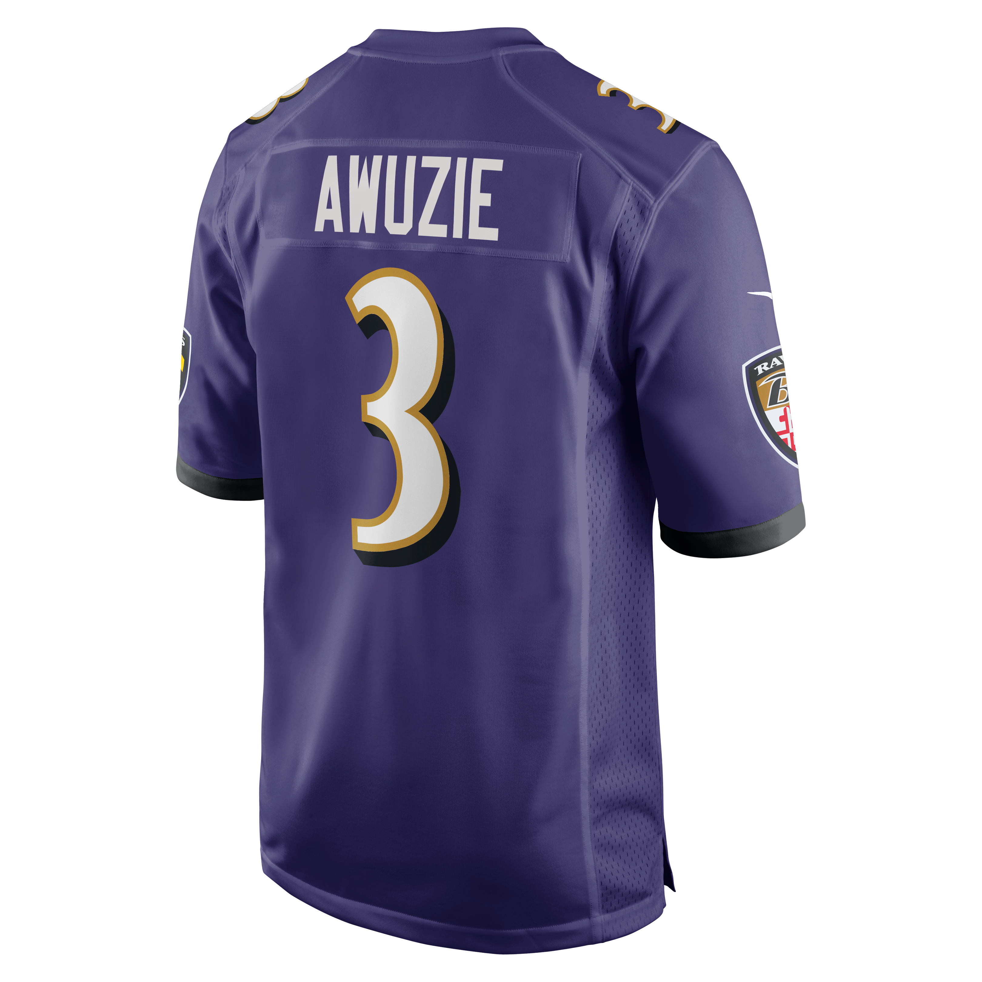 Chidobe Awuzie Baltimore Ravens Game Jersey Purple NFL Football Fan Wear Chidobe Awuzie