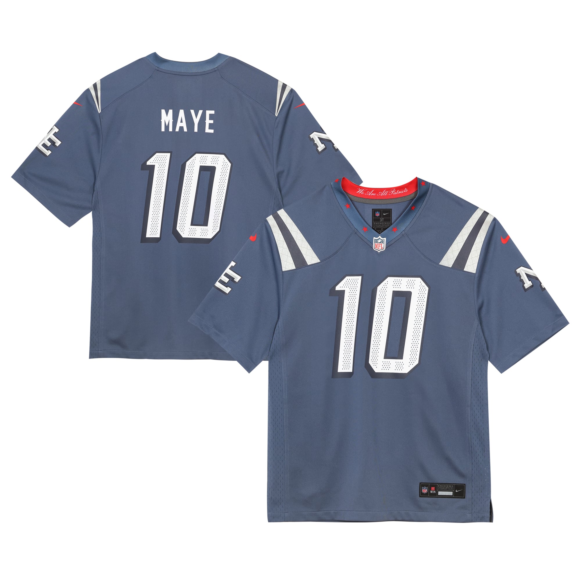 Drake Maye New England Patriots Game Jersey Blue NFL Football Fan Wear Drake Maye