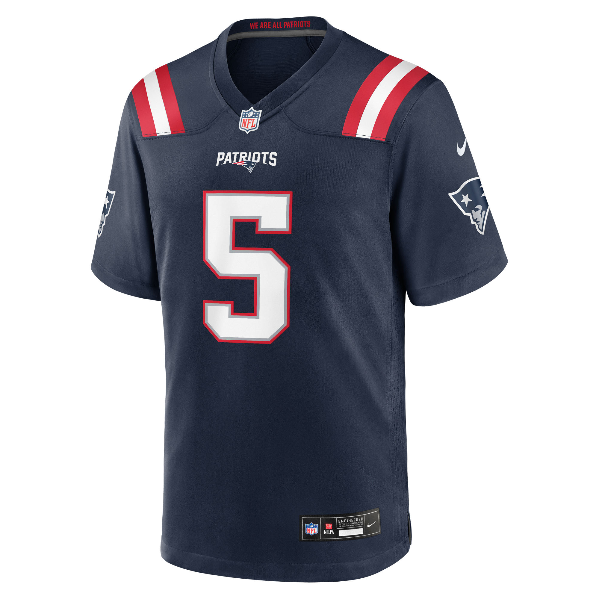 Dre'Mont Jones New England Patriots Game Jersey Navy NFL Football Fan Wear Dre'Mont Jones
