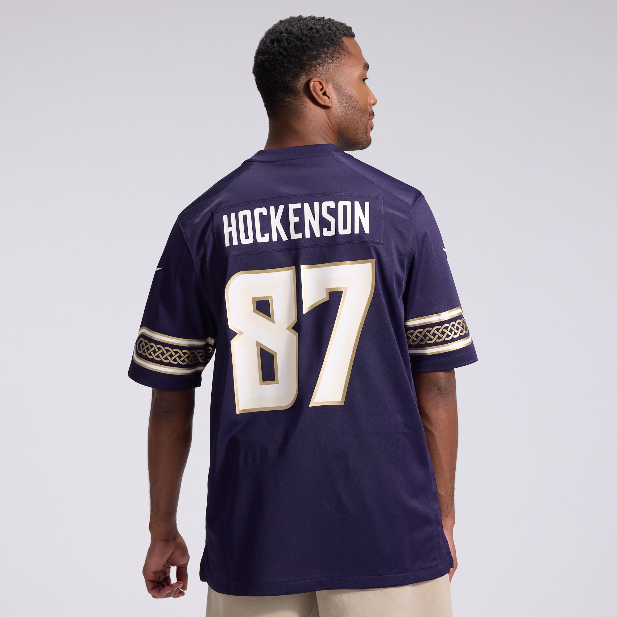 TJ Hockenson Minnesota Vikings Game Jersey Purple NFL Football Fan Wear TJ Hockenson