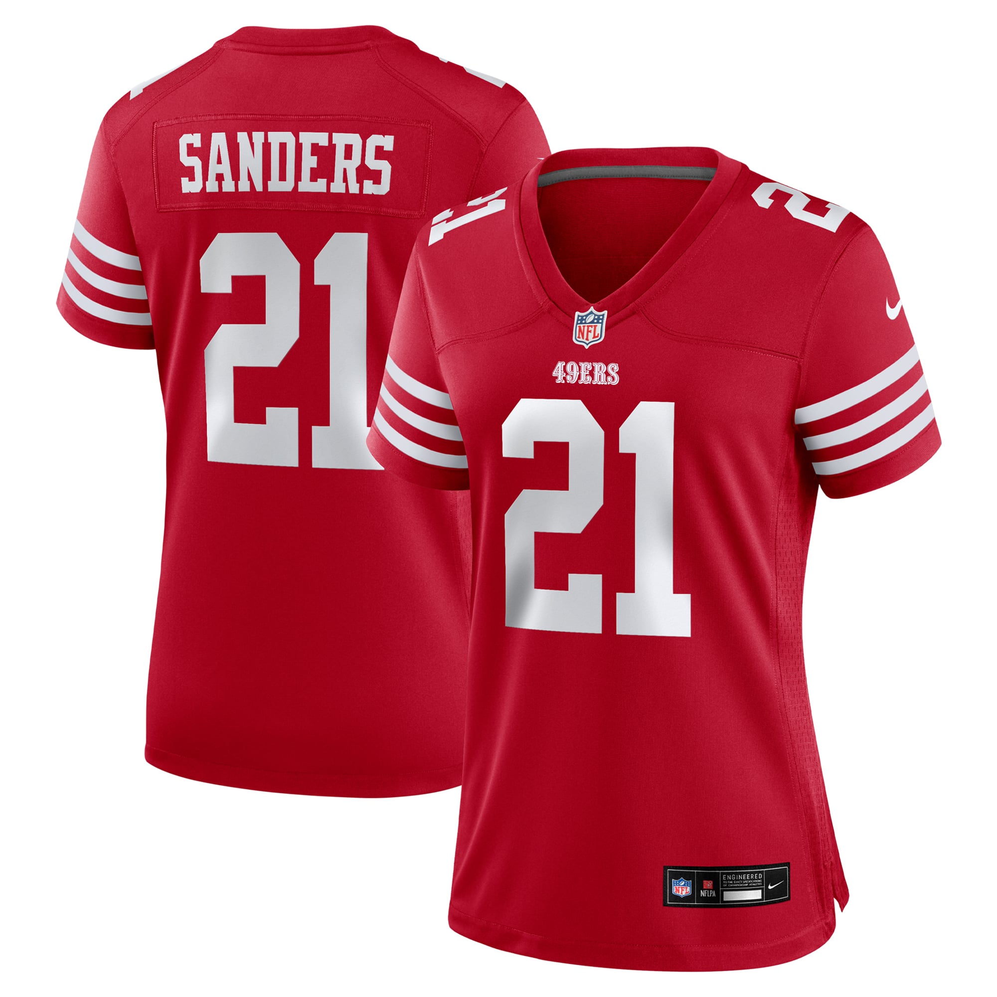 Deion Sanders San Francisco 49ers Player Jersey Scarlet NFL Football Fan Wear