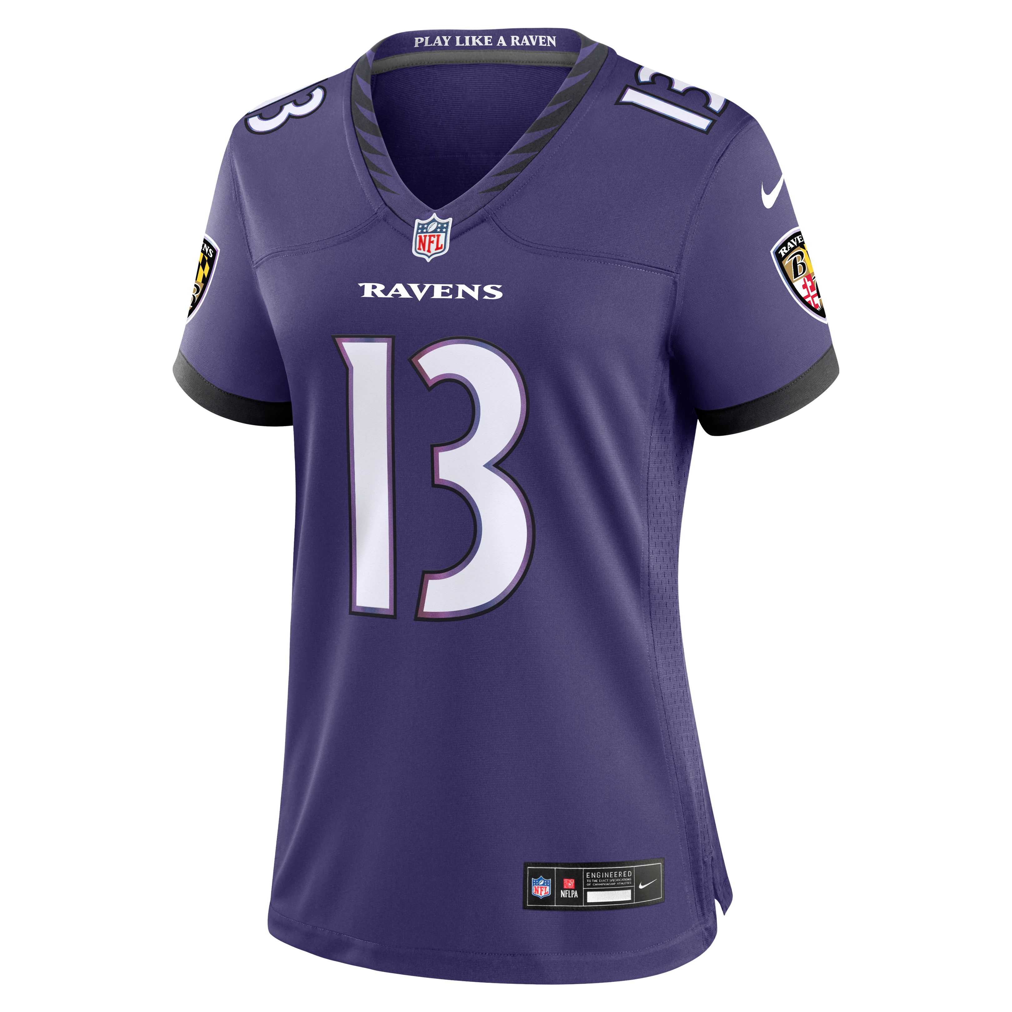 Elijah Sarratt Baltimore Ravens Game Jersey Purple NFL Football Fan Wear Elijah Sarratt