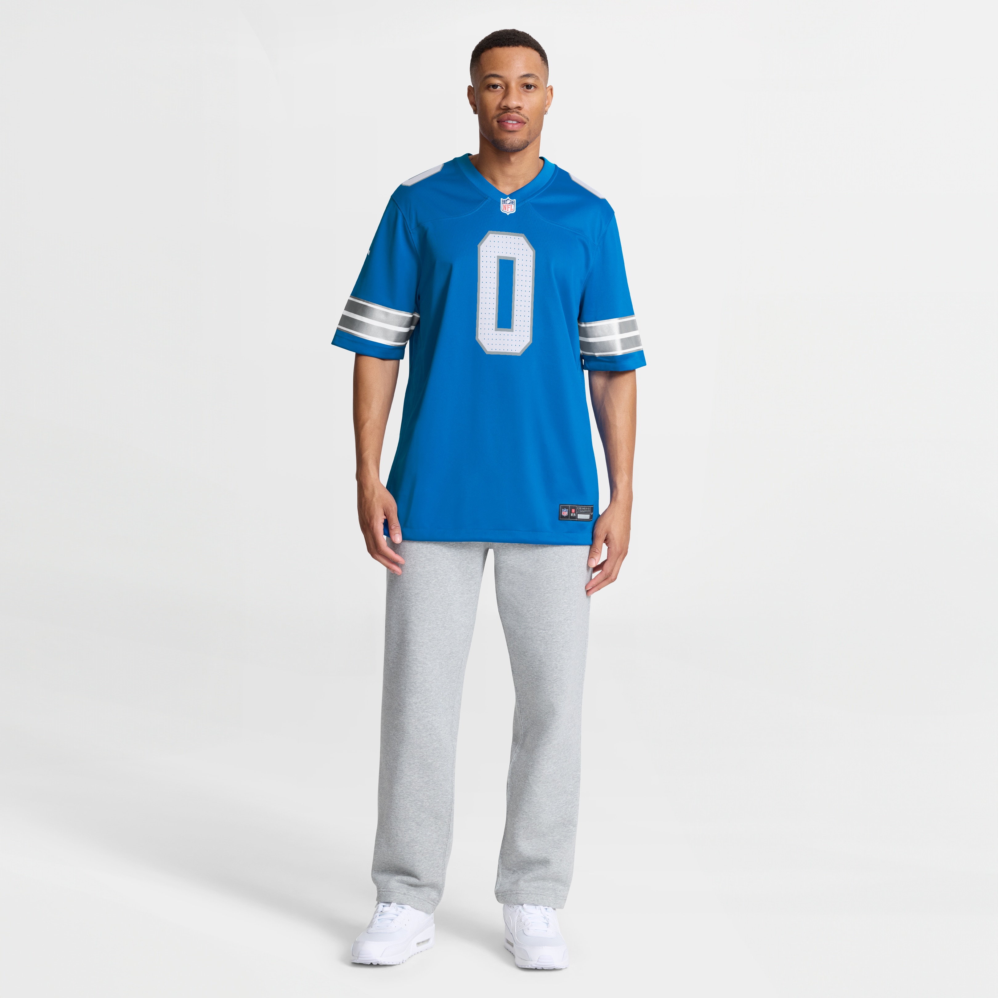 Jahmyr Gibbs Detroit Lions Player Jersey Blue NFL Football Fan Wear Jahmyr Gibbs