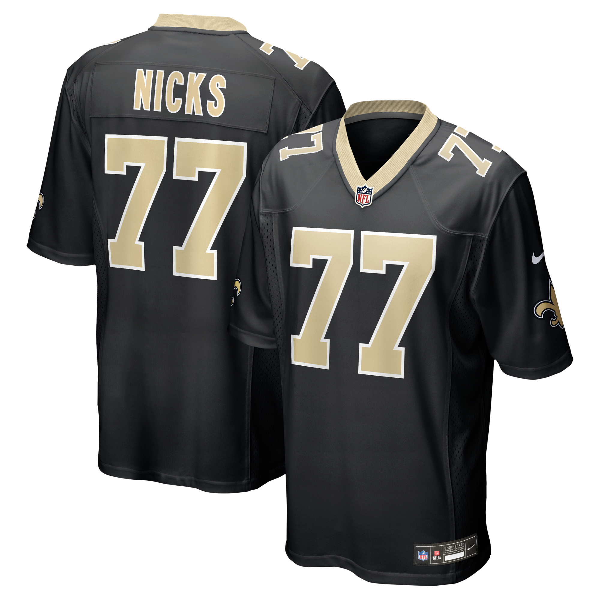 Retired Carl Nicks New Orleans Saints Player Jersey Black NFL Football Fan Wear Retired Carl Nicks