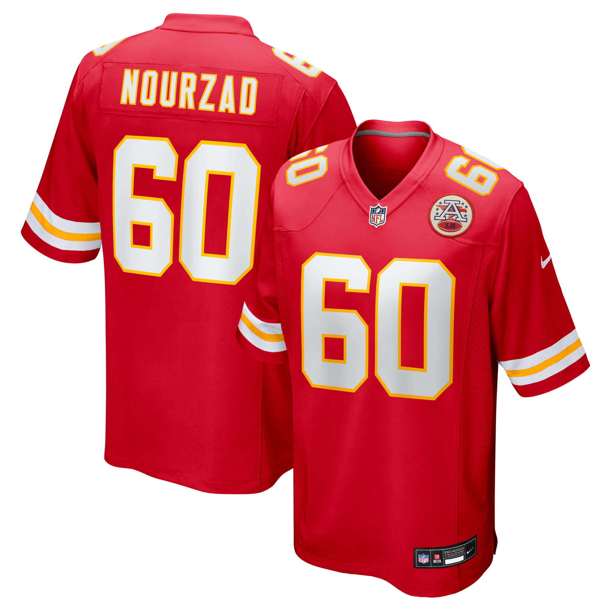 Hunter Nourzad Kansas City Chiefs Game Jersey NFL Football Fan Wear Hunter Nourzad