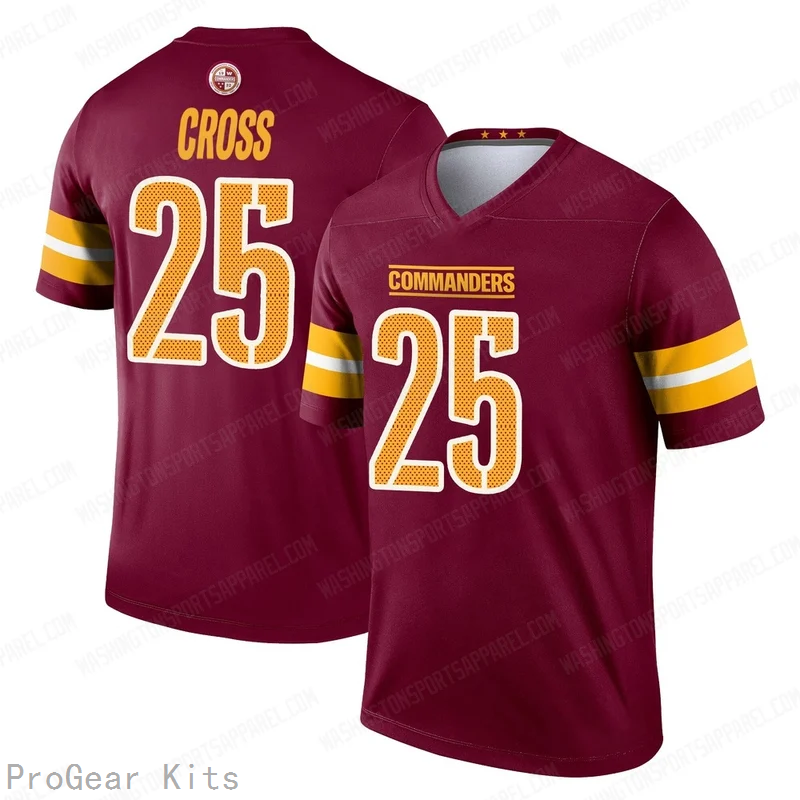 Nick Cross Washington Commanders Legend Jersey No.25 Burgundy NFL Football Fan Wear Nick Cross