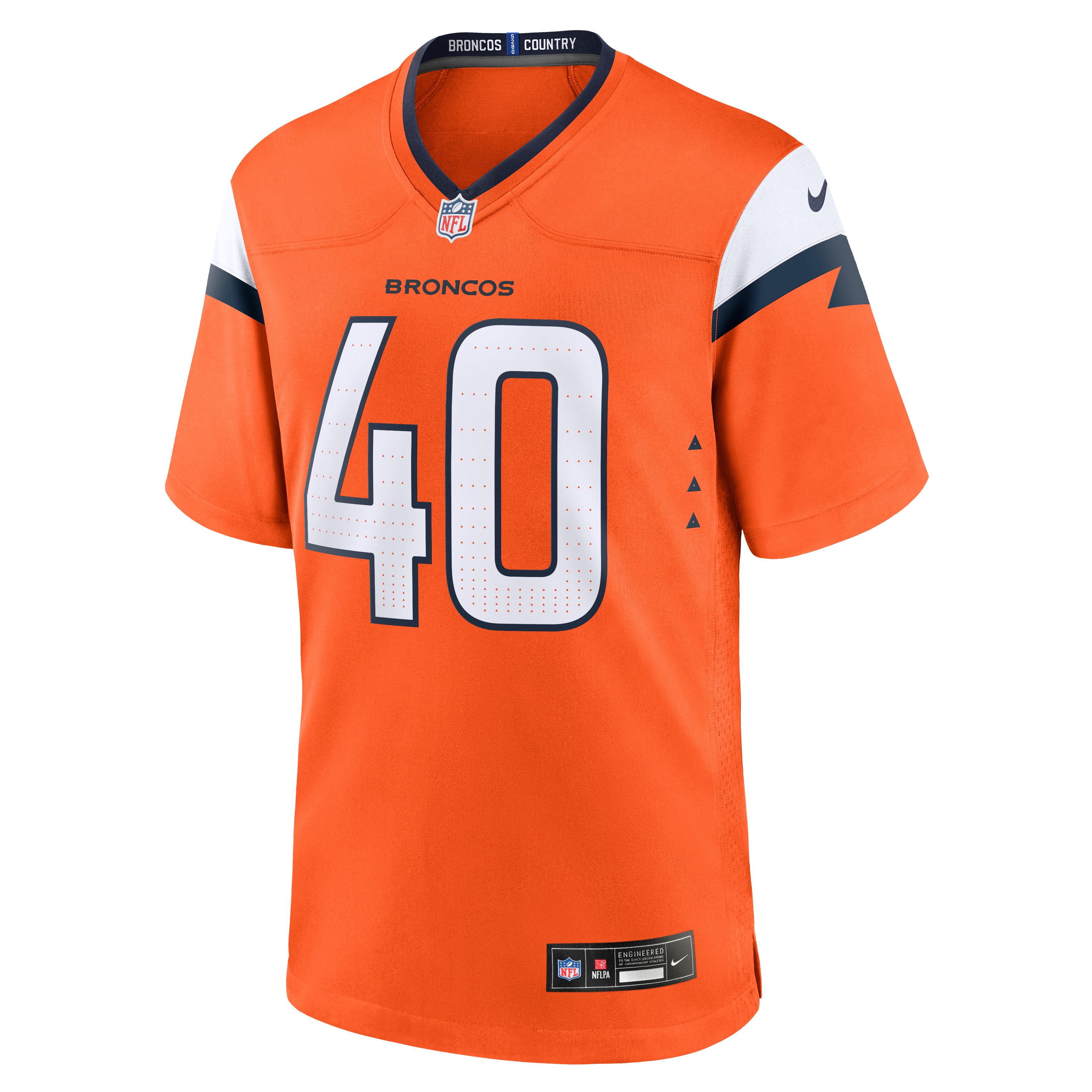 Justin Strnad Denver Broncos Game Jersey Orange NFL Football Fan Wear Justin Strnad
