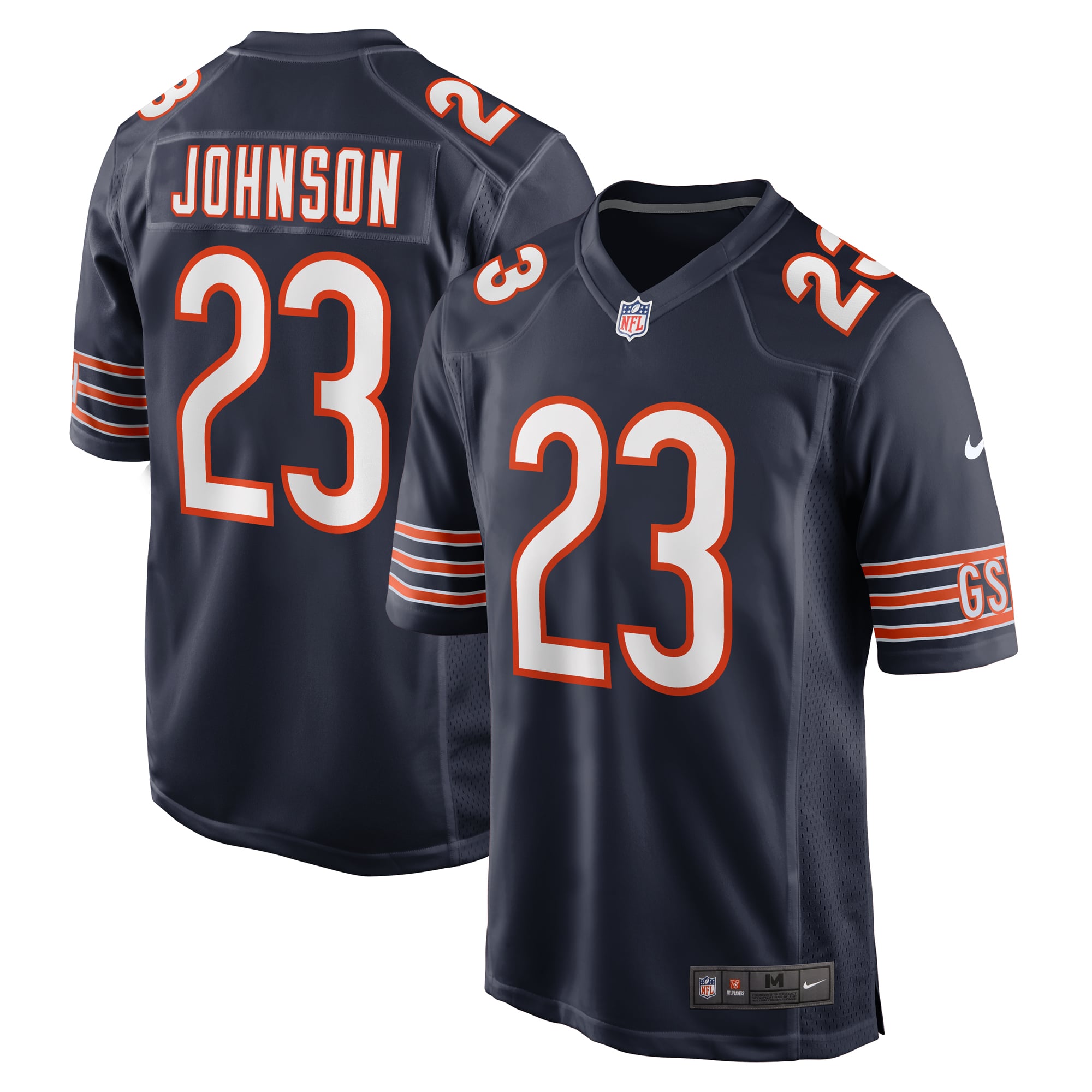 Roschon Johnson Chicago Bears Game Jersey Navy NFL Football Fan Wear Roschon Johnson