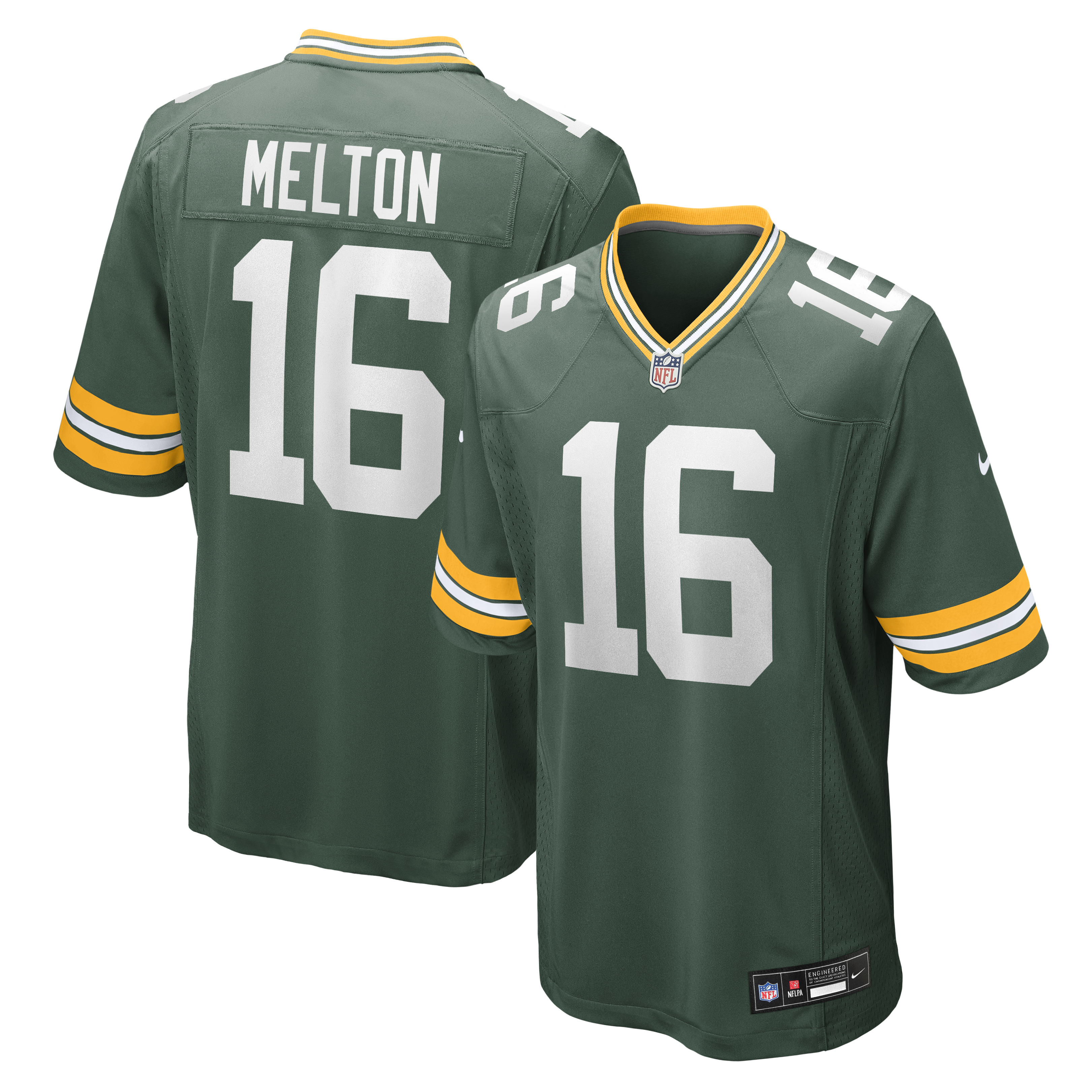 Bo Melton Green Bay Packers Game Jersey Green NFL Football Fan Wear