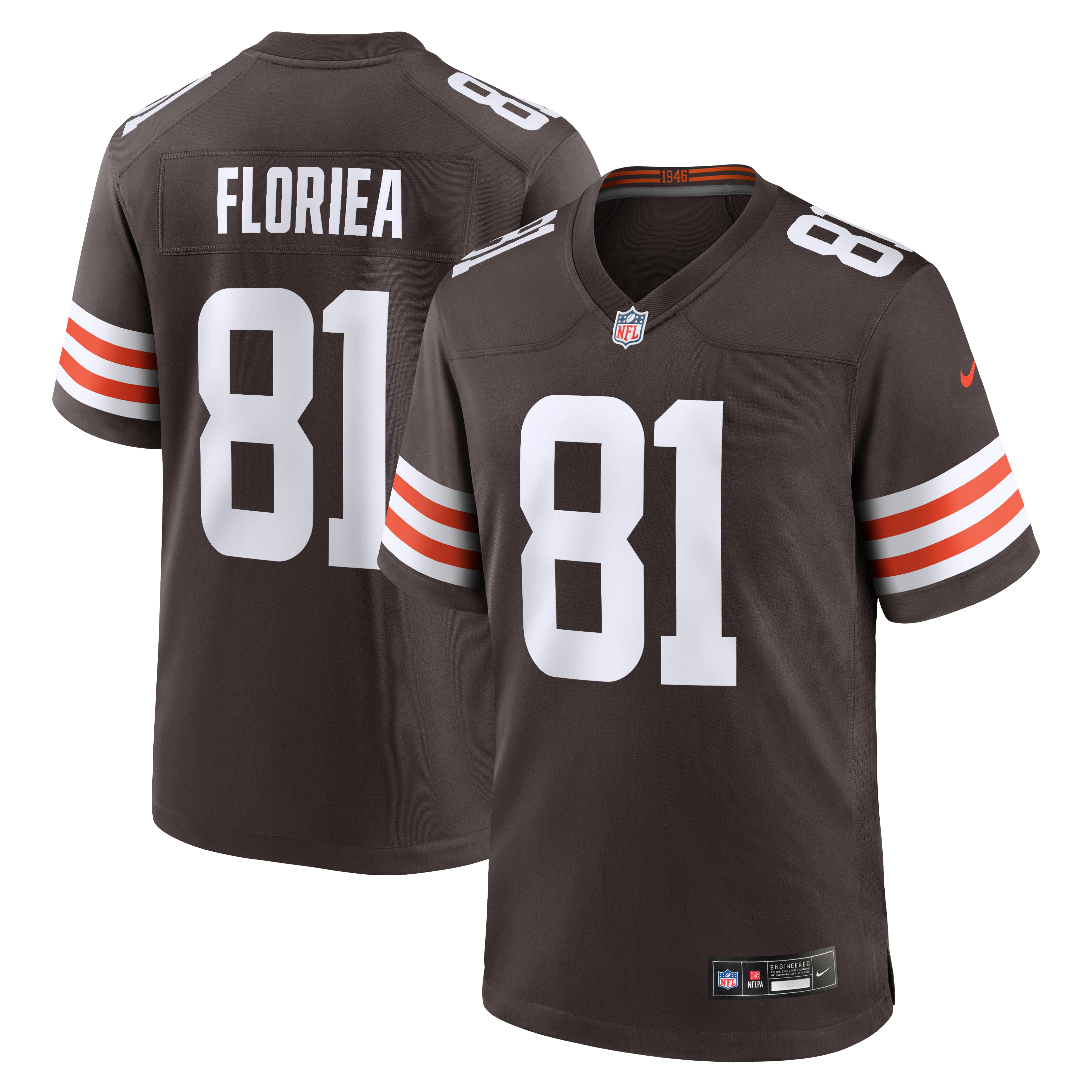 Luke Floriea Cleveland Browns Game Jersey Brown NFL Football Fan Wear