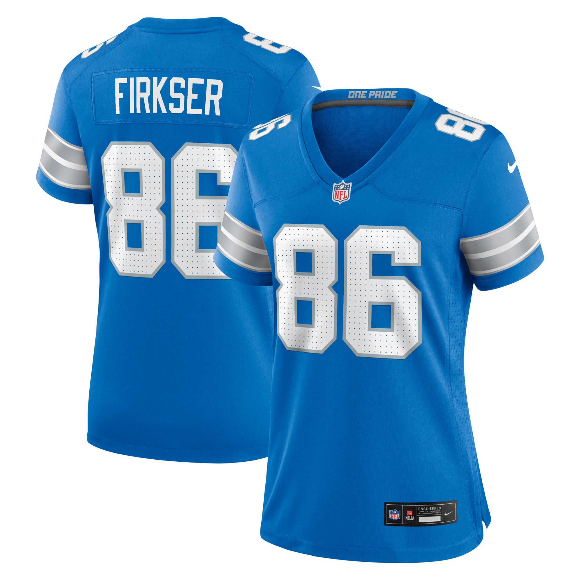 Anthony Firkser Detroit Lions Game Jersey Blue NFL Football Fan Wear Anthony Firkser