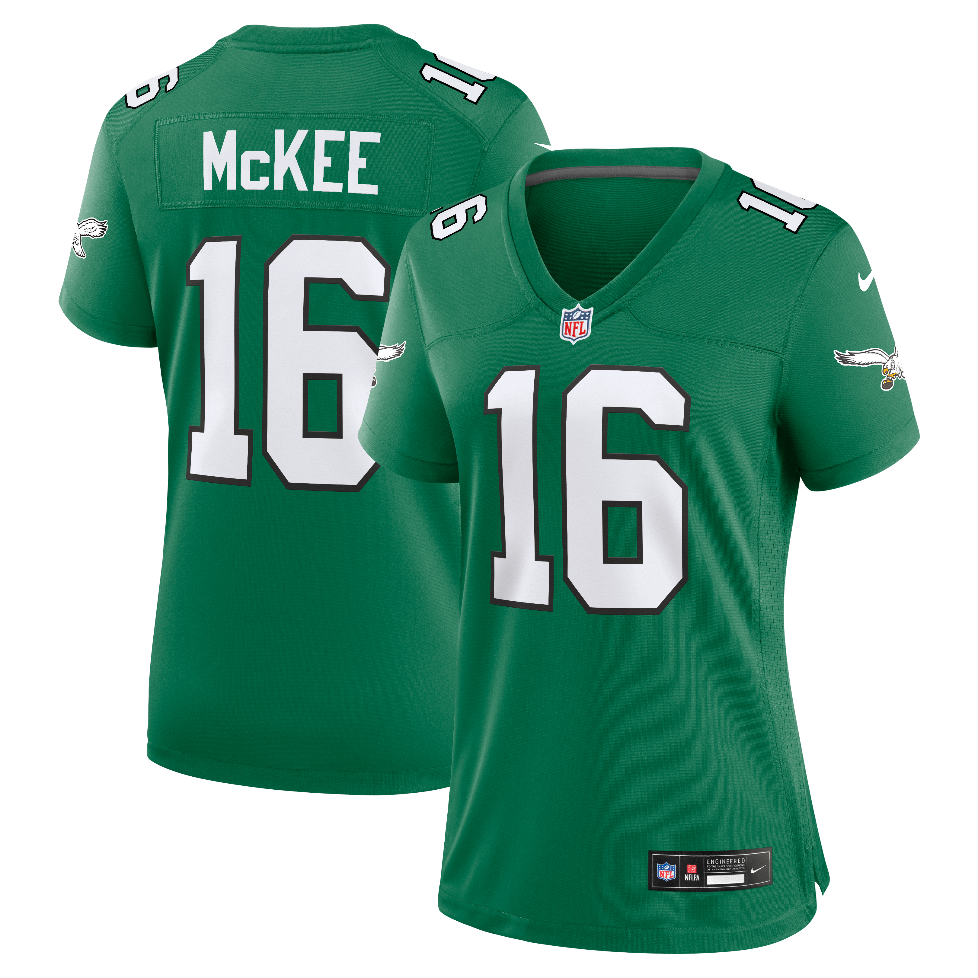 Tanner McKee Philadelphia Eagles Game Jersey Kelly Green NFL Football Fan Wear