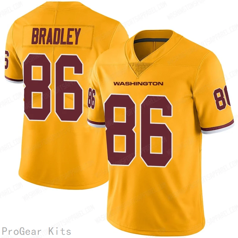 Jaden Bradley Rush Washington Commanders Jersey No.86 Gold NFL Football Fan Wear Jaden Bradley Rush