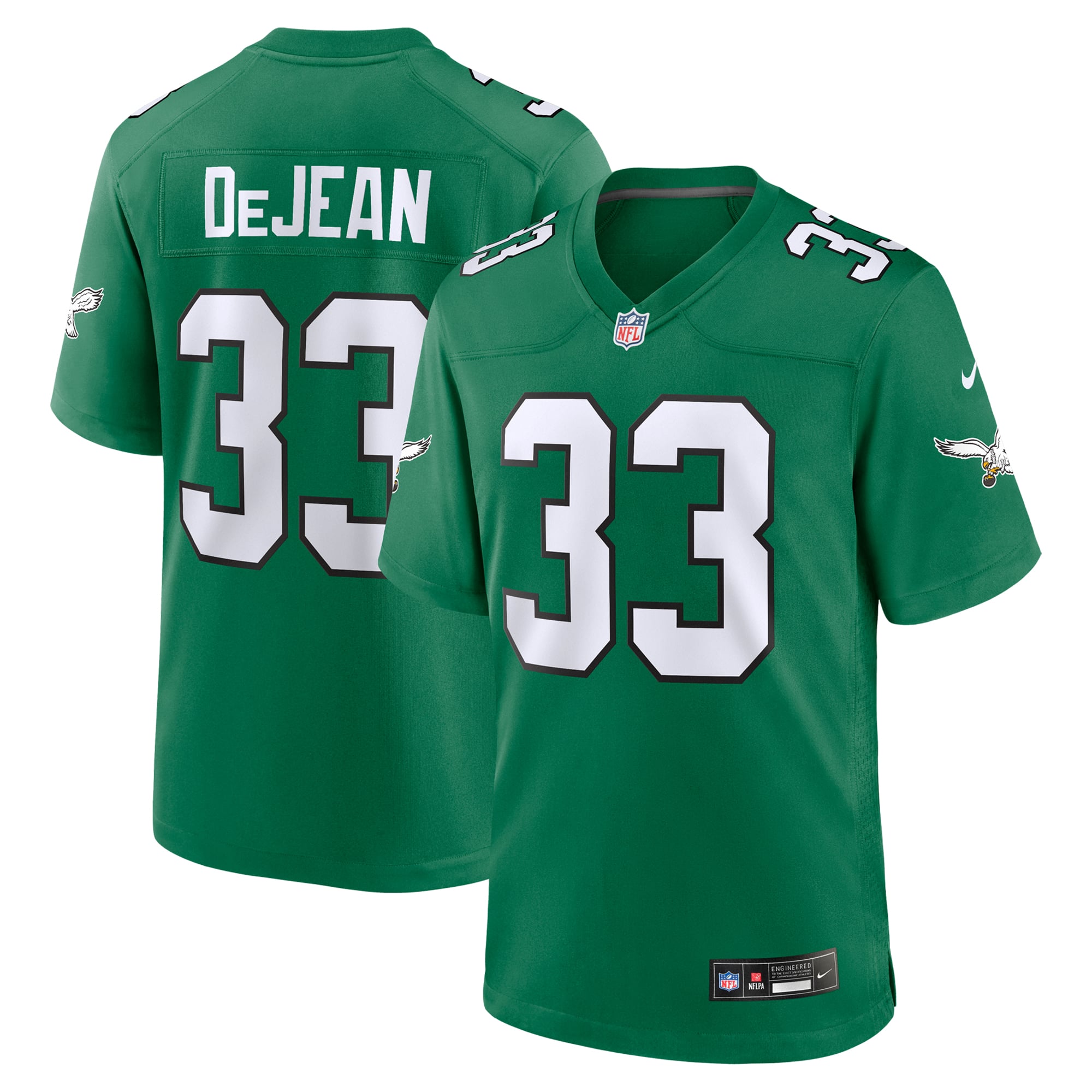 Cooper DeJean Philadelphia Eagles Game Jersey Kelly Green NFL Football Fan Wear