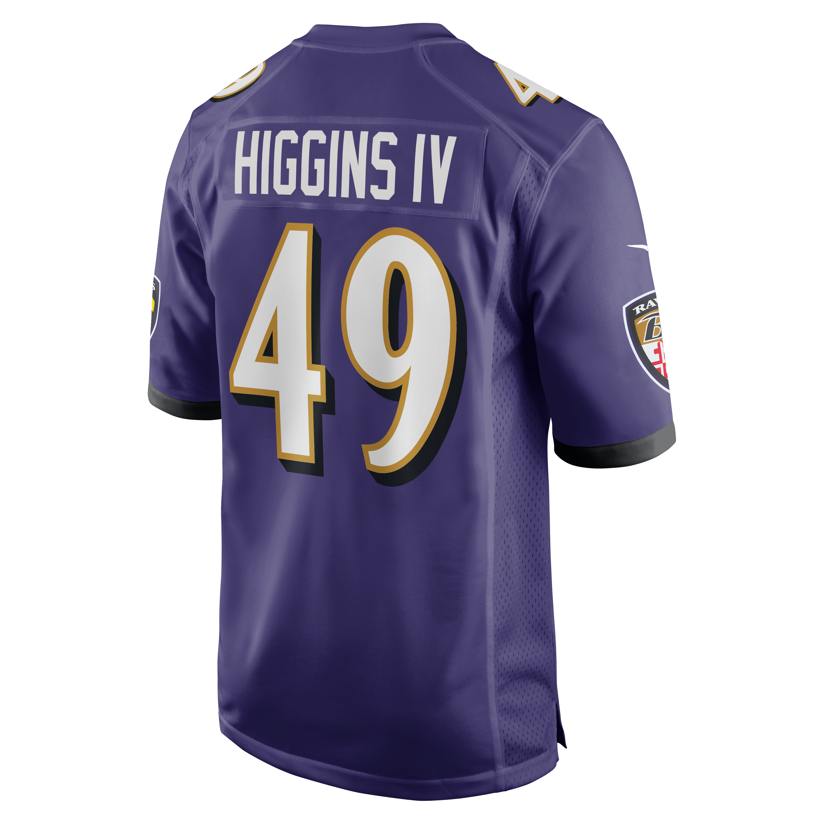 Jay Higgins Baltimore Ravens Game Jersey Purple NFL Football Fan Wear Jay Higgins