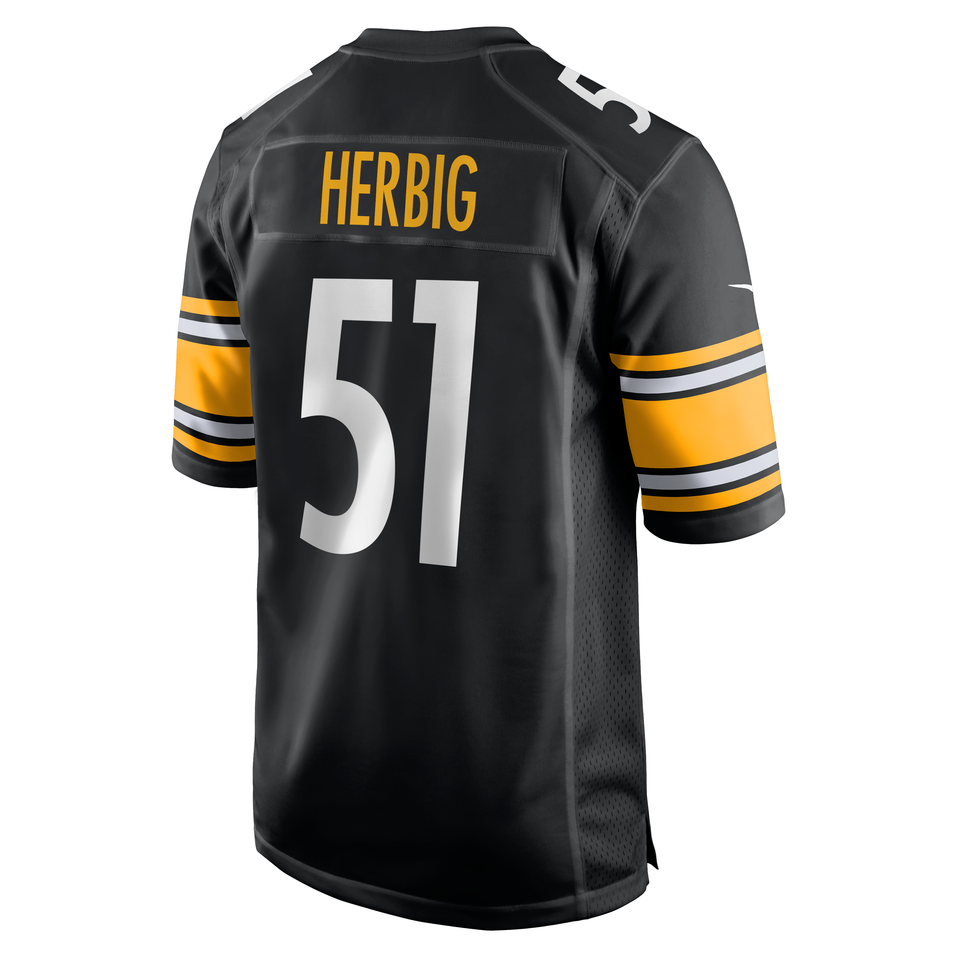 Nick Herbig Pittsburgh Steelers Game Jersey Black NFL Football Fan Wear Nick Herbig