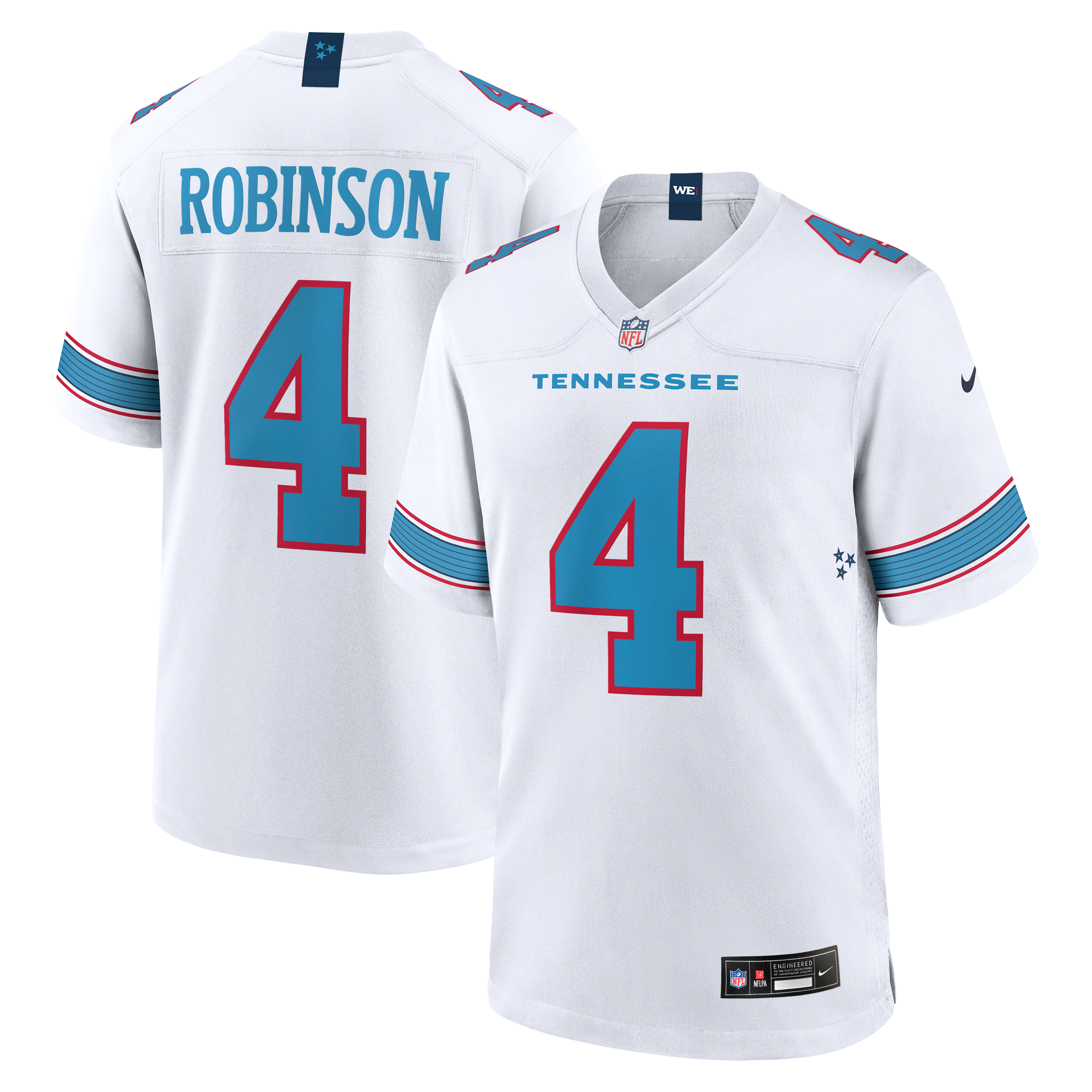Wan'Dale Robinson Tennessee Titans Game Jersey White NFL Football Fan Wear Wan'Dale Robinson