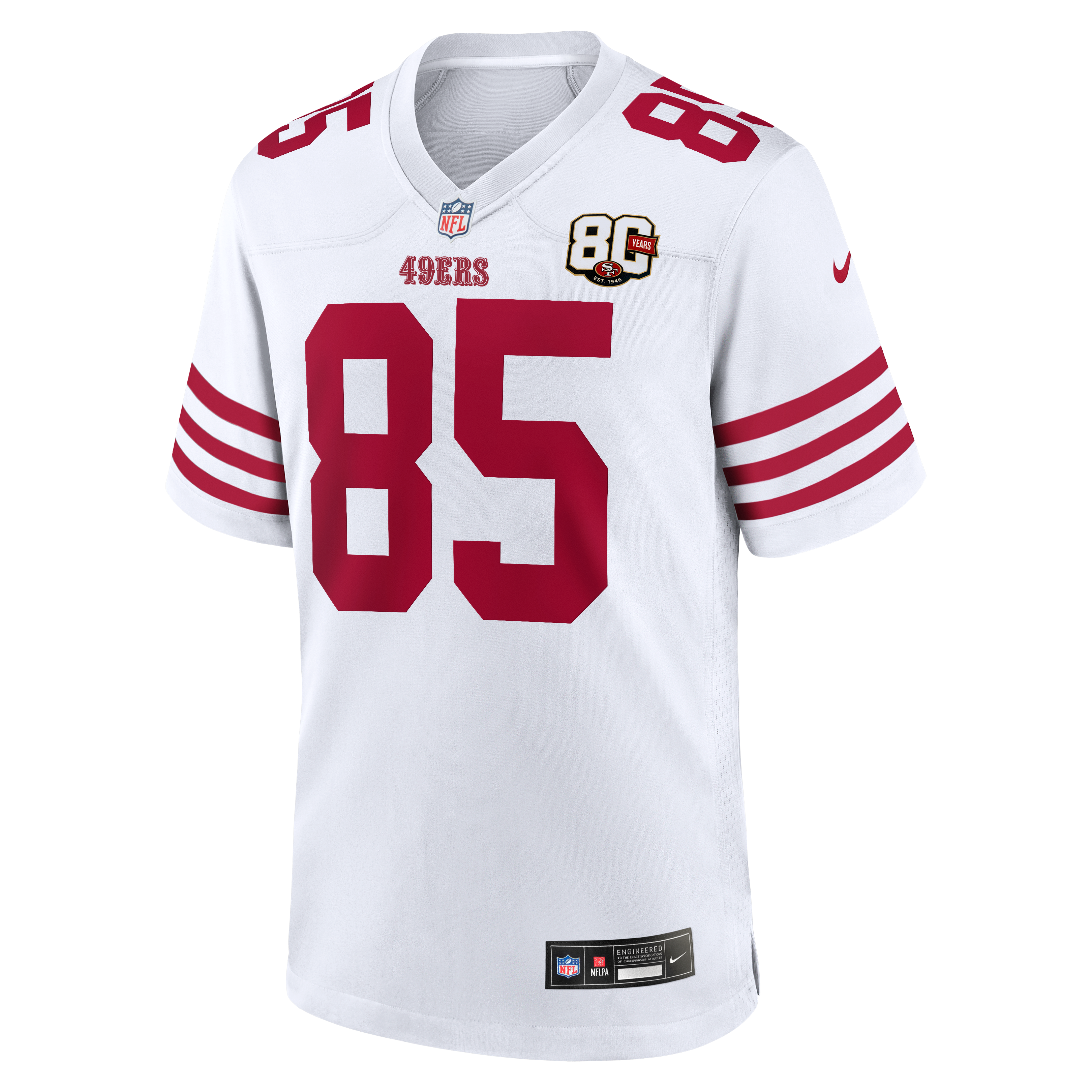 George Kittle San Francisco 49ers Game Jersey White NFL Football Fan Wear