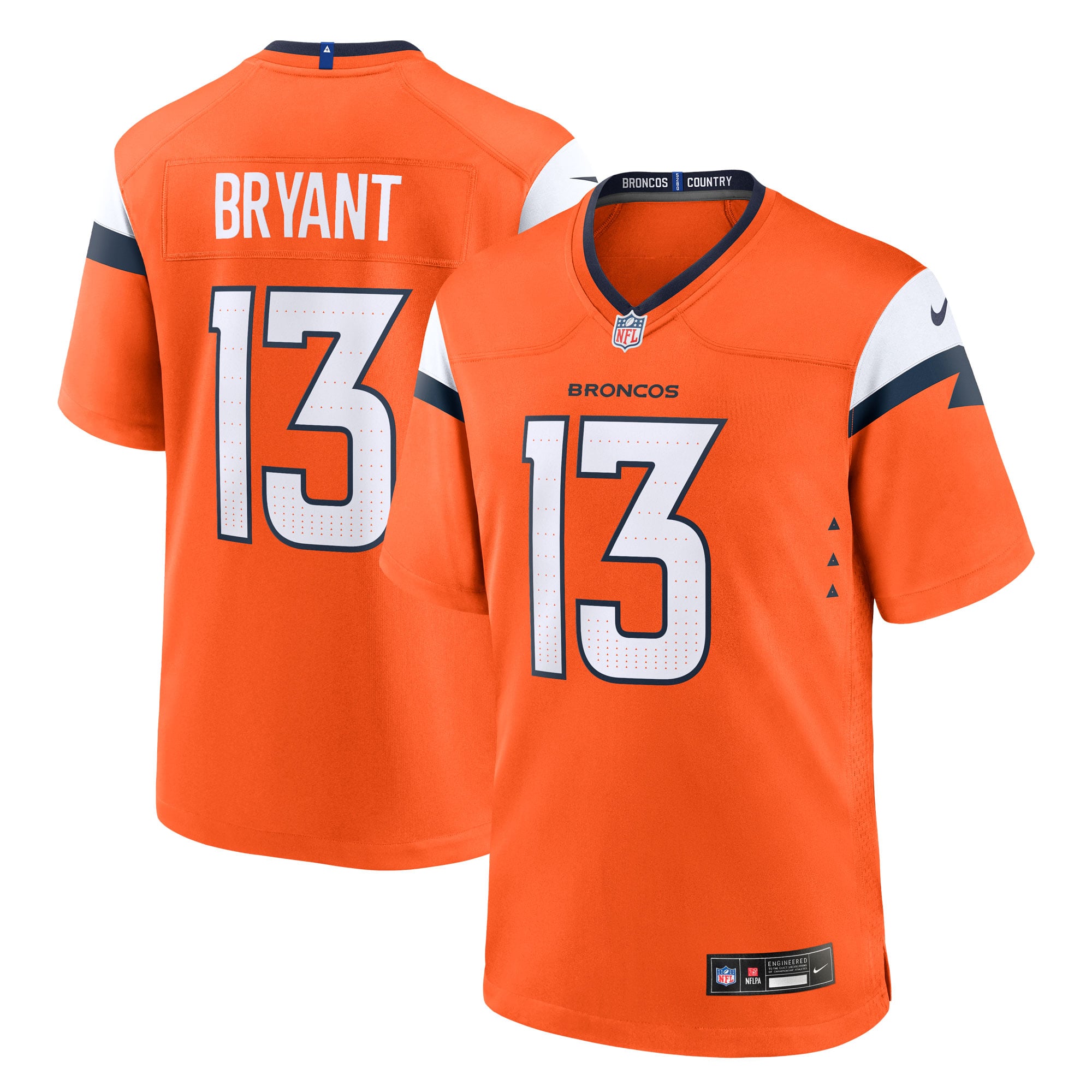 Pat Bryant Denver Broncos Game Jersey Orange NFL Football Fan Wear