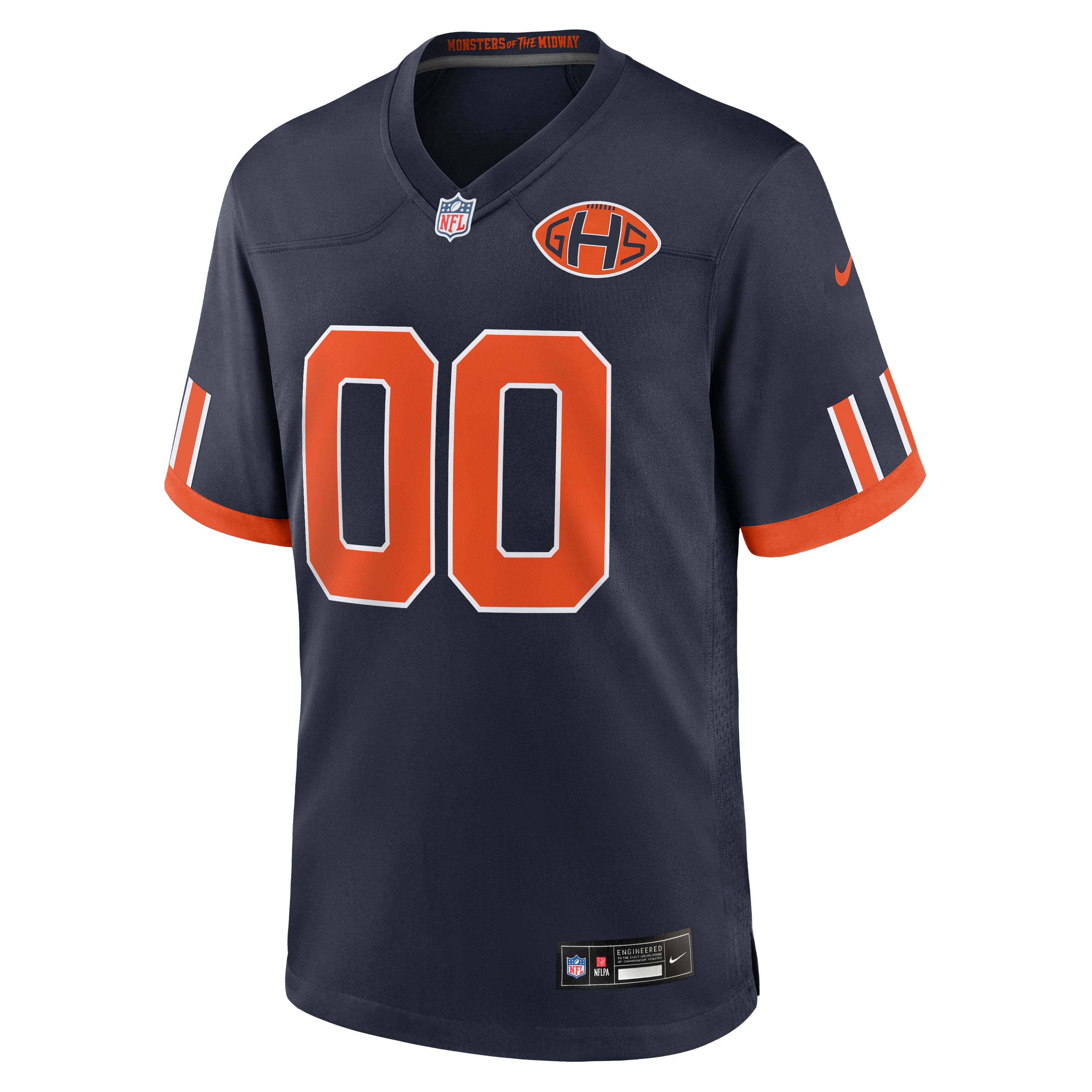 Chicago Bears Custom Jersey Navy NFL Football Fan Wear Custom Number