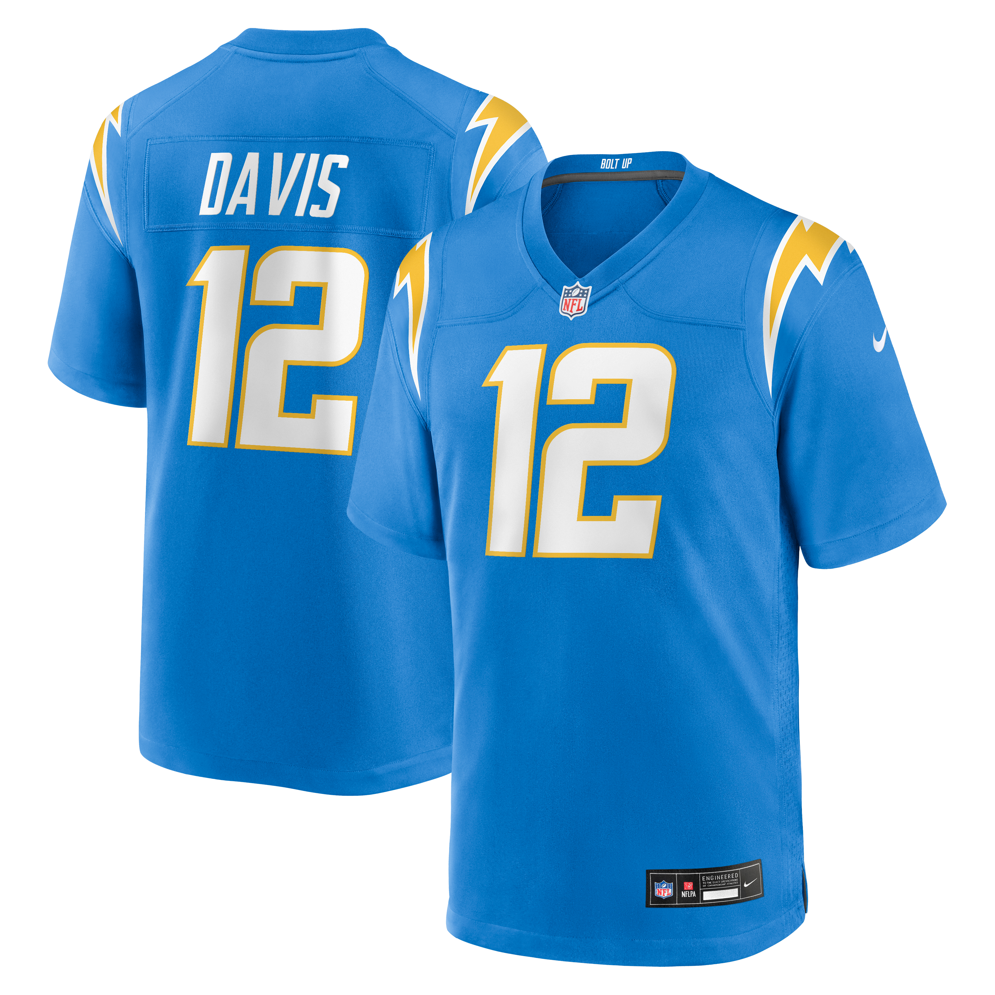 Derius Davis Los Angeles Chargers Game Jersey Powder Blue NFL Football Fan Wear
