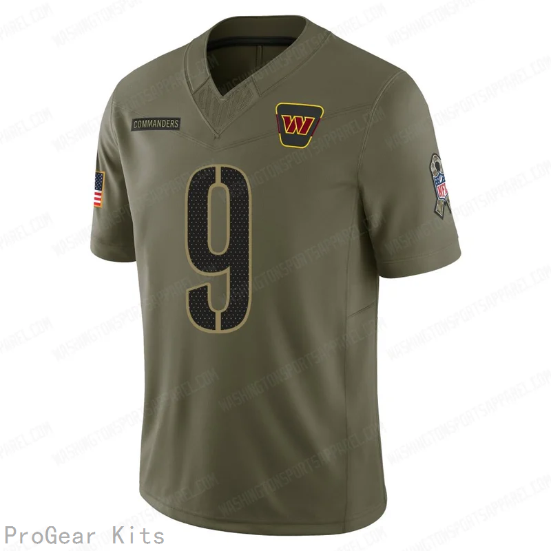 Sonny Jurgensen Washington Commanders Jersey No.9 Olive NFL Football Fan Wear Sonny Jurgensen