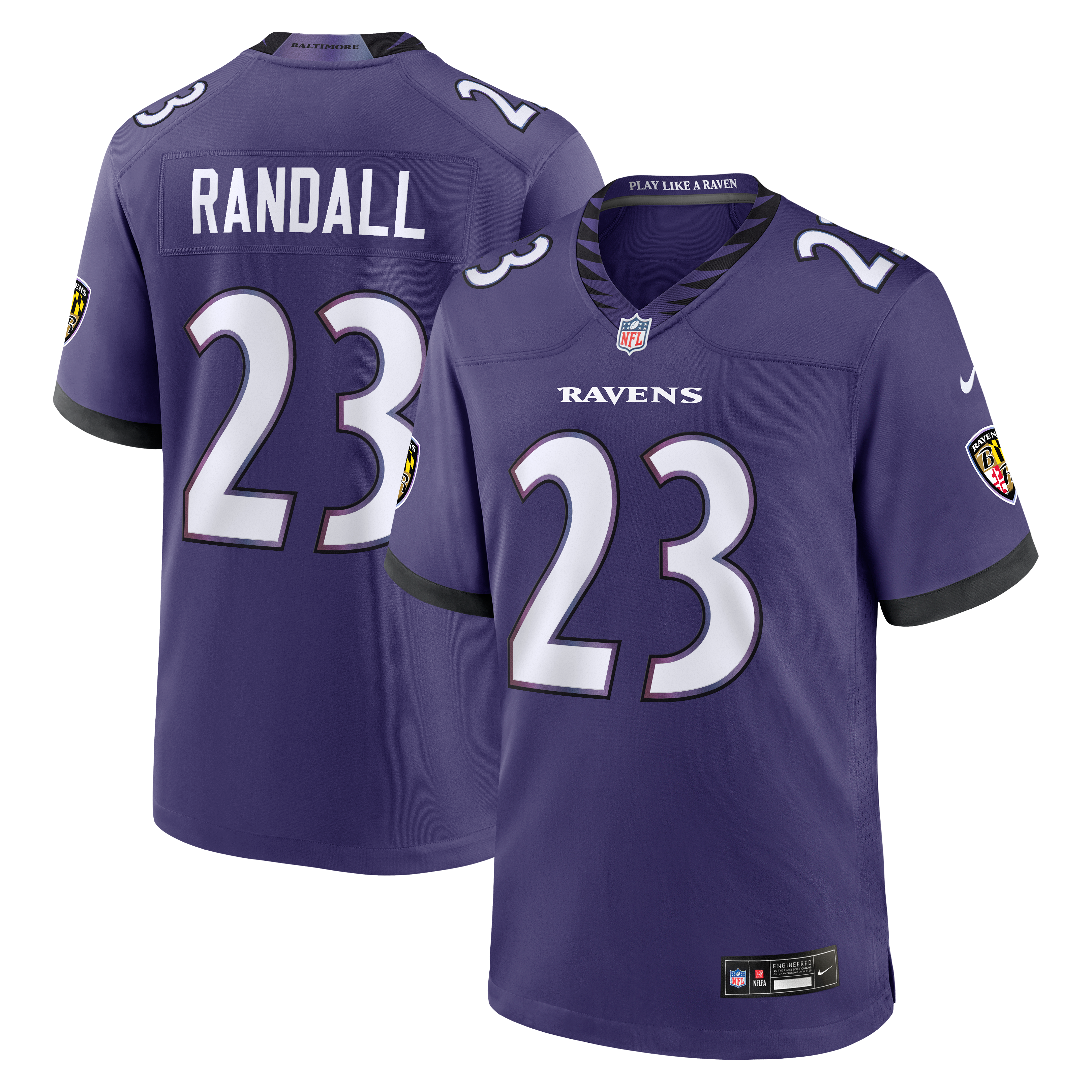 Adam Randall Baltimore Ravens Game Jersey Purple NFL Football Fan Wear Adam Randall