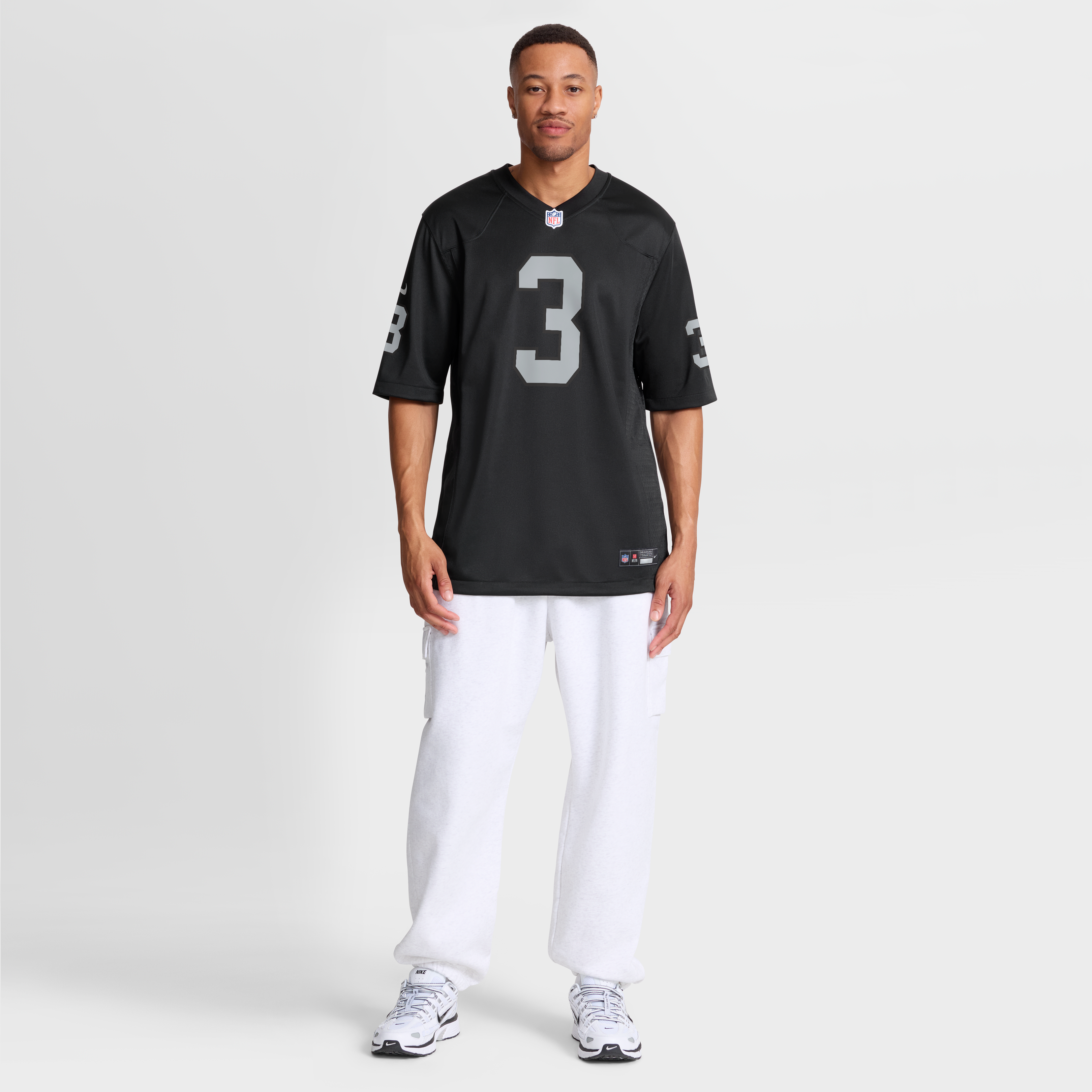 Taron Johnson Las Vegas Raiders Game Jersey Black NFL Football Fan Wear Taron Johnson