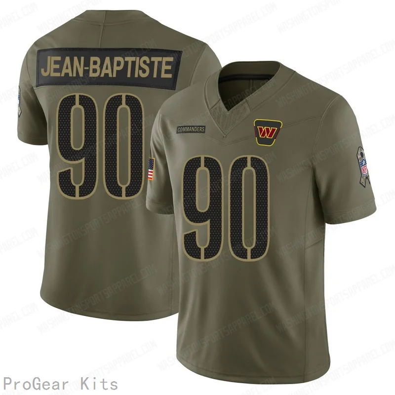 Javontae Jean Baptiste Washington Commanders Jersey No.90 Olive NFL Football Fan Wear