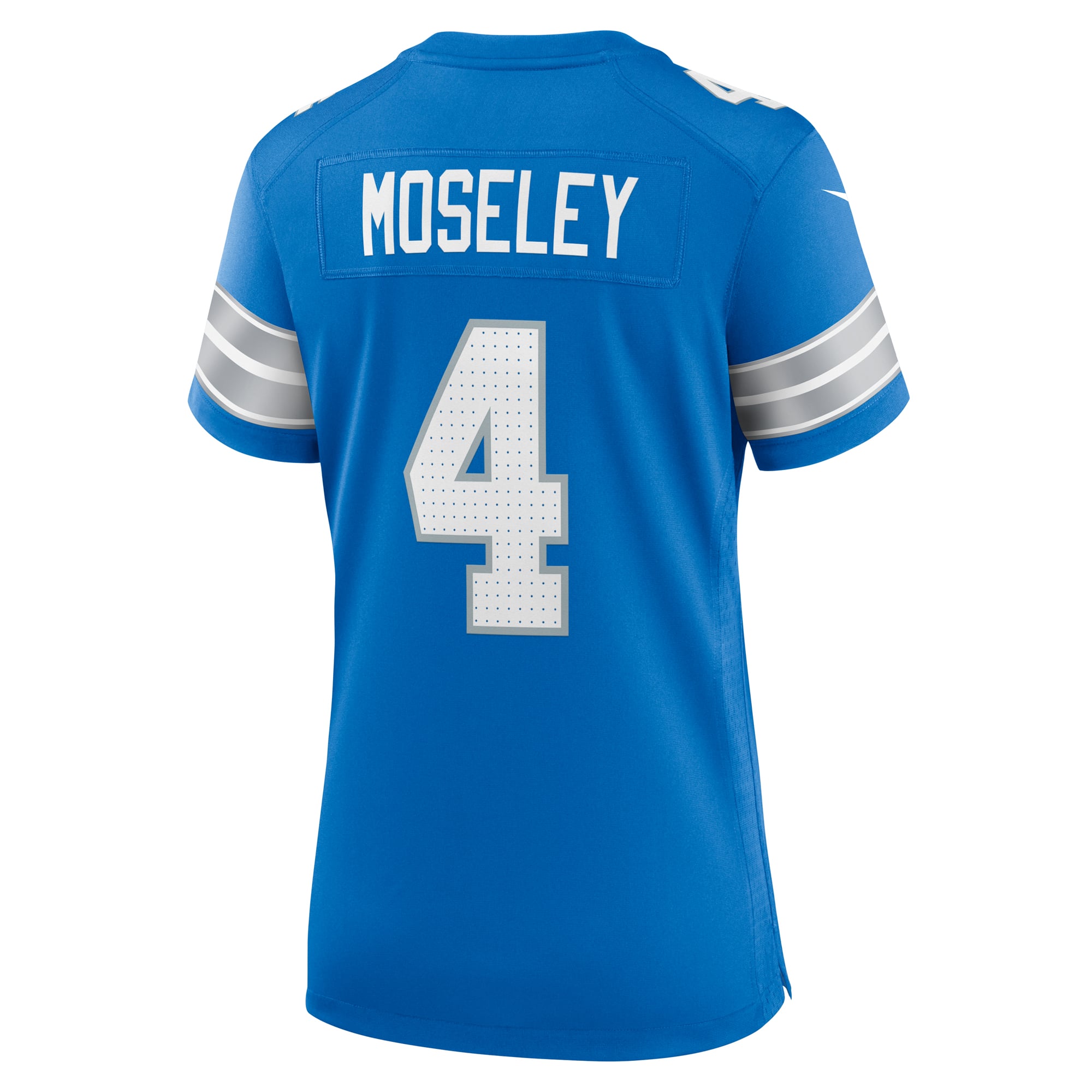 Emmanuel Moseley Detroit Lions Game Jersey Blue NFL Football Fan Wear