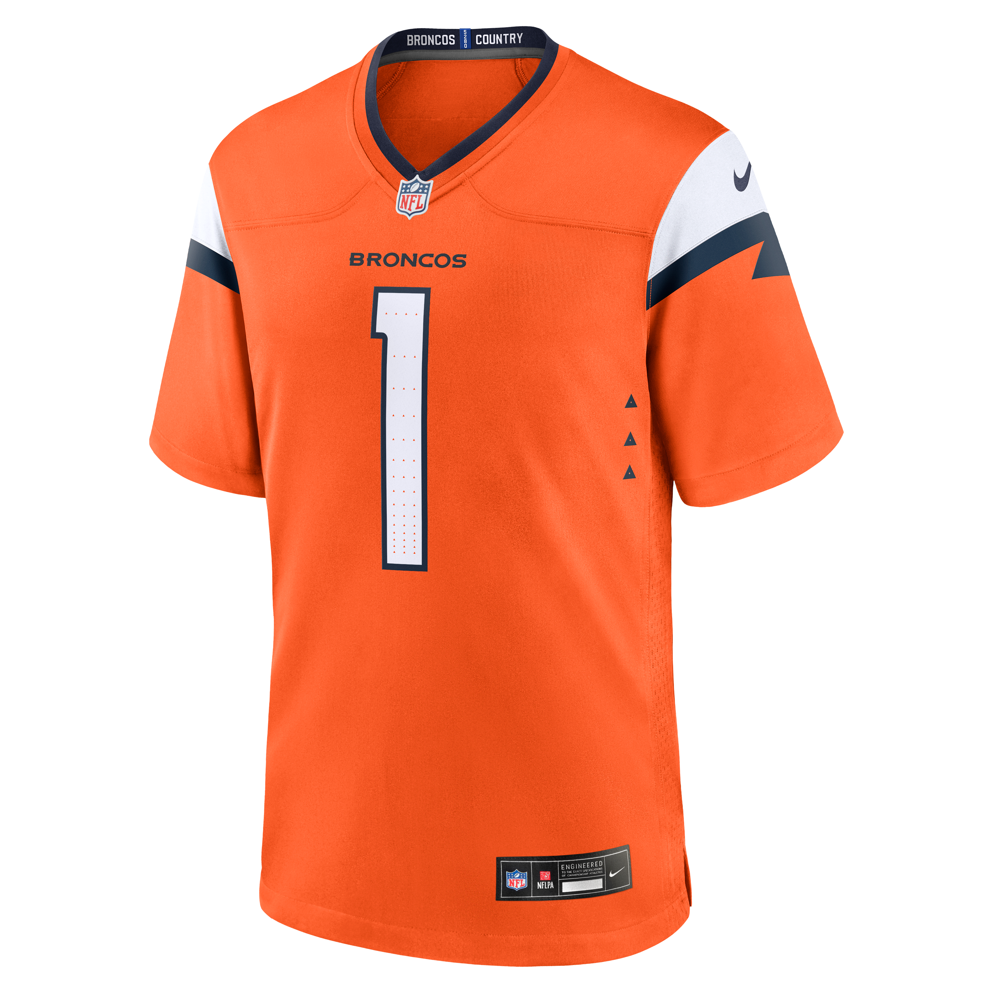 Denver Broncos Game Jersey No.1 Orange NFL Football Fan Wear