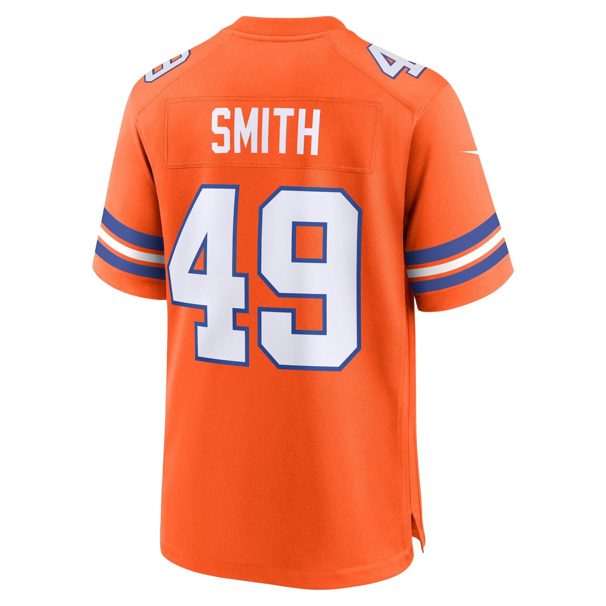 Retired Dennis Smith Denver Broncos Alternate Jersey Orange NFL Football Fan Wear