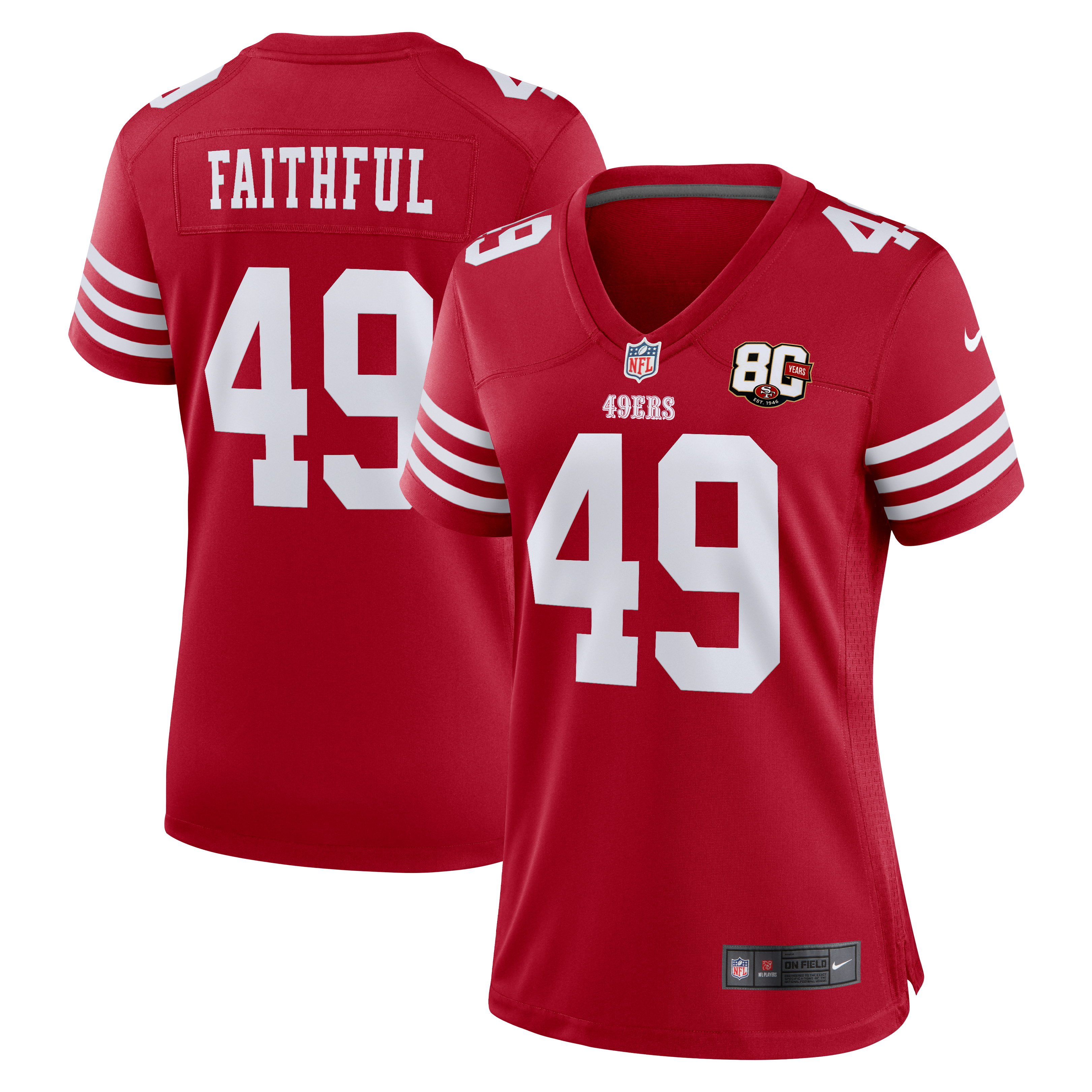 San Francisco 49ers Game Jersey Scarlet NFL Football Fan Wear