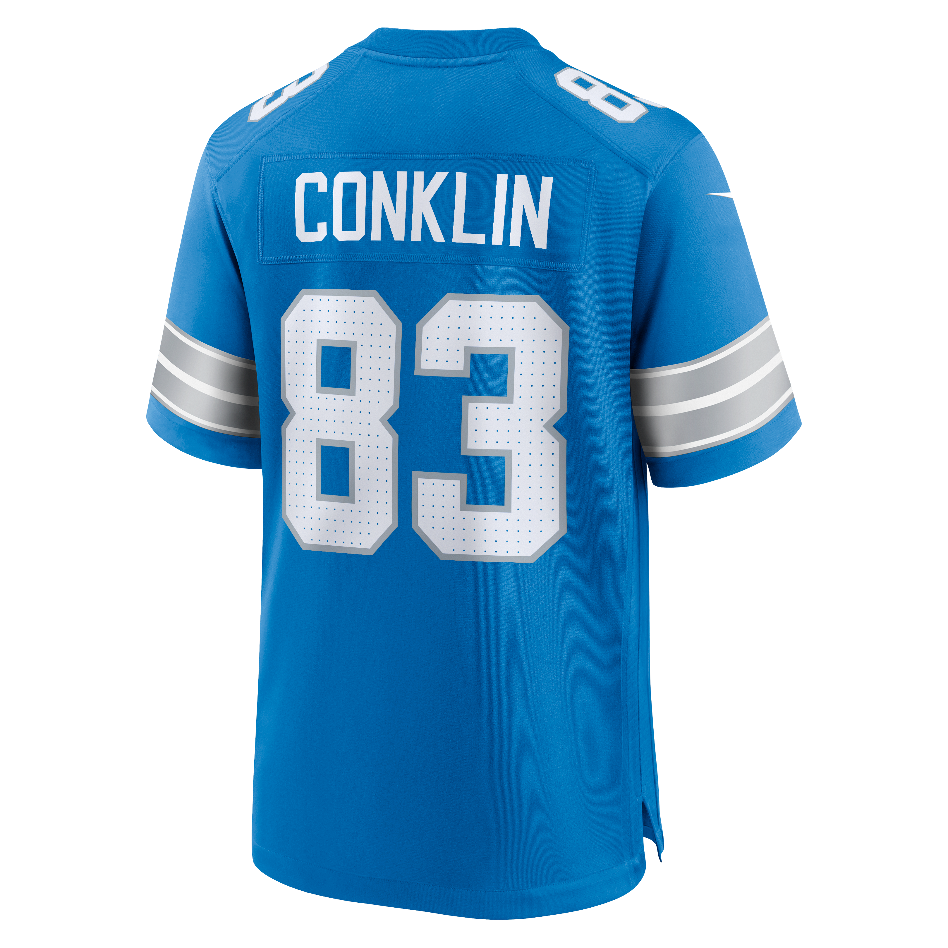 Tyler Conklin Detroit Lions Game Jersey Blue NFL Football Fan Wear Tyler Conklin