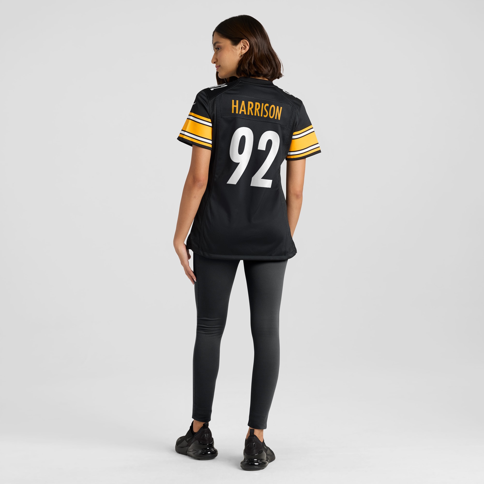 James Harrison Retired Pittsburgh Steelers Game Jersey Black NFL Football Fan Wear James Harrison Retired