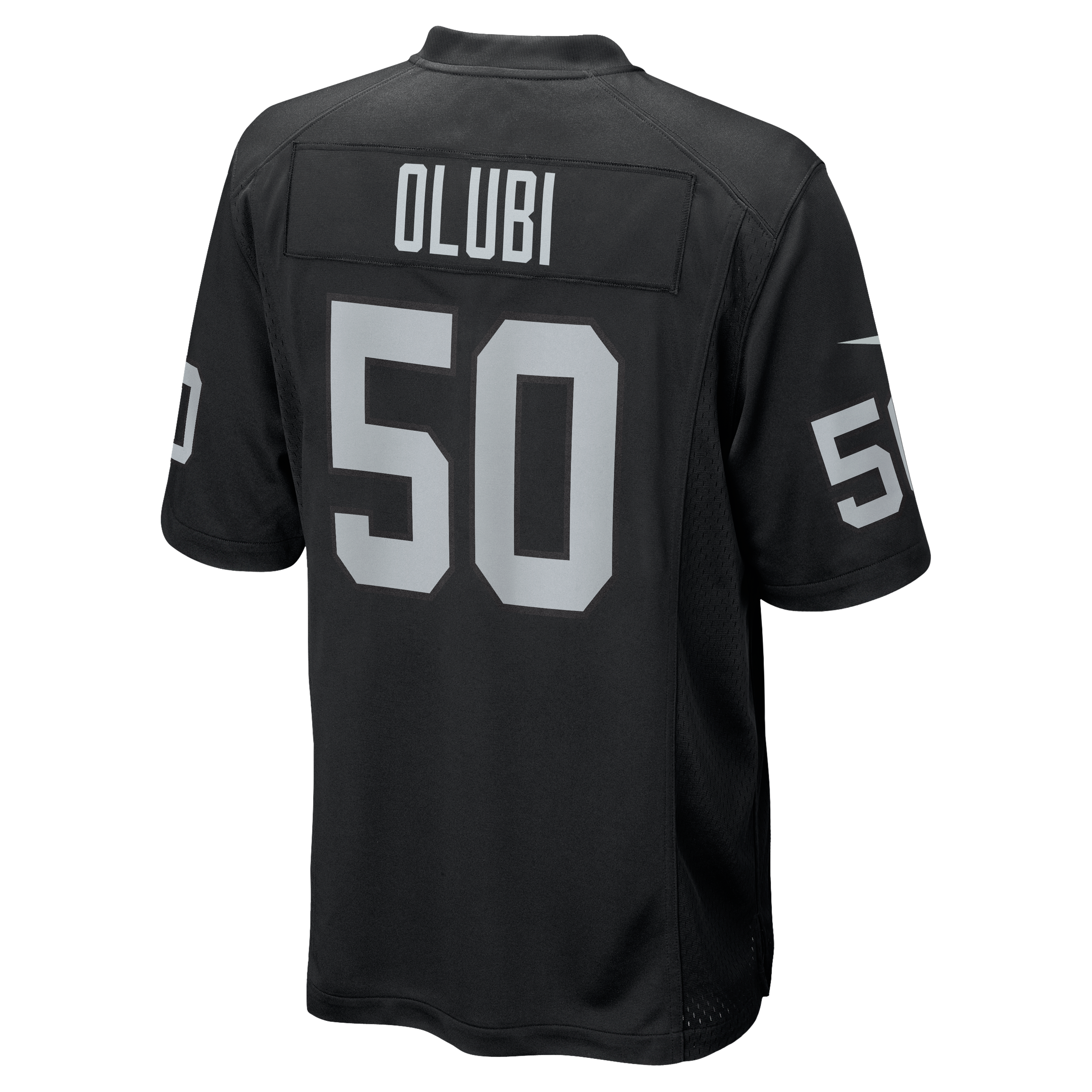 Segun Olubi Las Vegas Raiders Game Jersey Black NFL Football Fan Wear