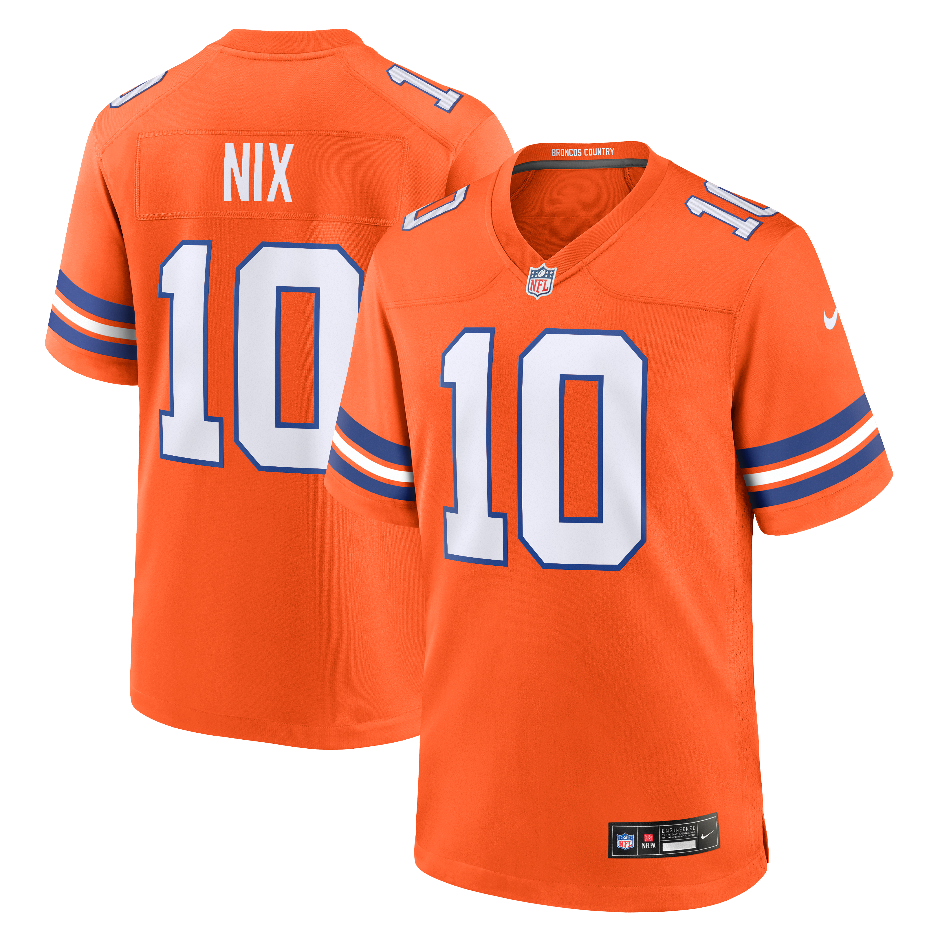 Bo Nix Denver Broncos Game Jersey Orange NFL Football Fan Wear Bo Nix