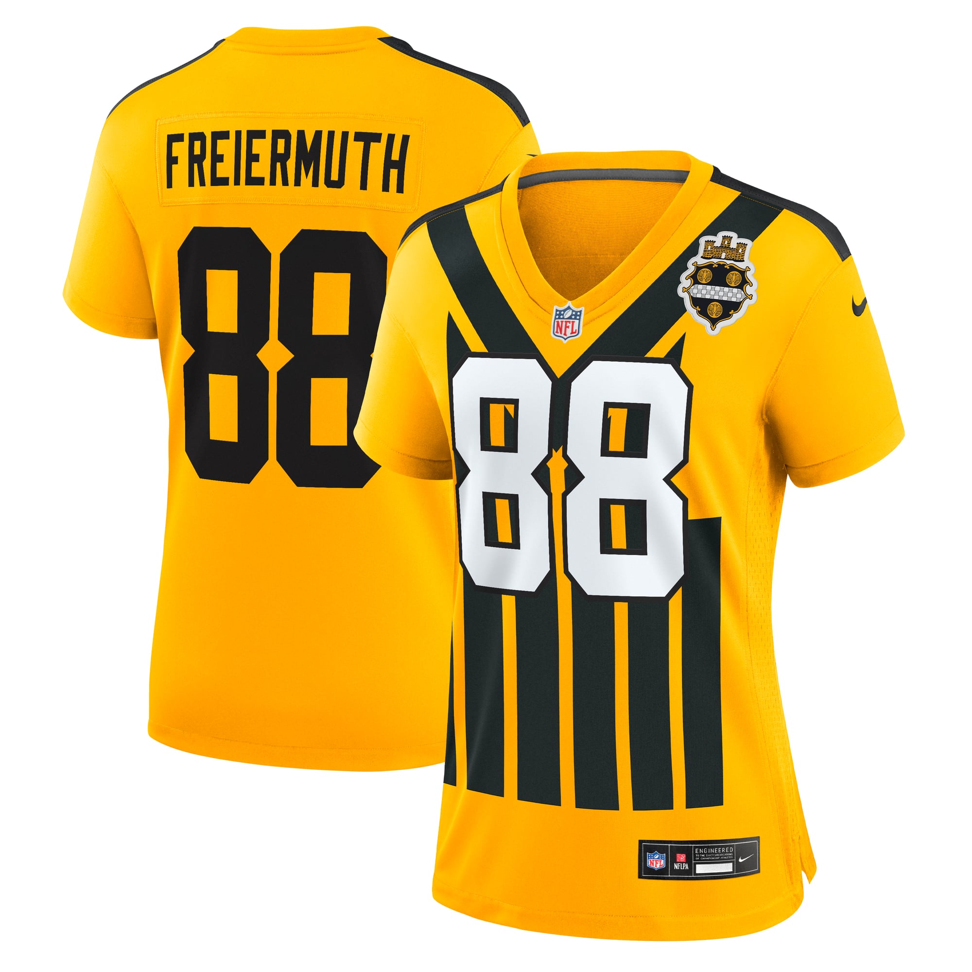 Pat Freiermuth Pittsburgh Steelers Game Jersey Gold NFL Football Fan Wear Pat Freiermuth