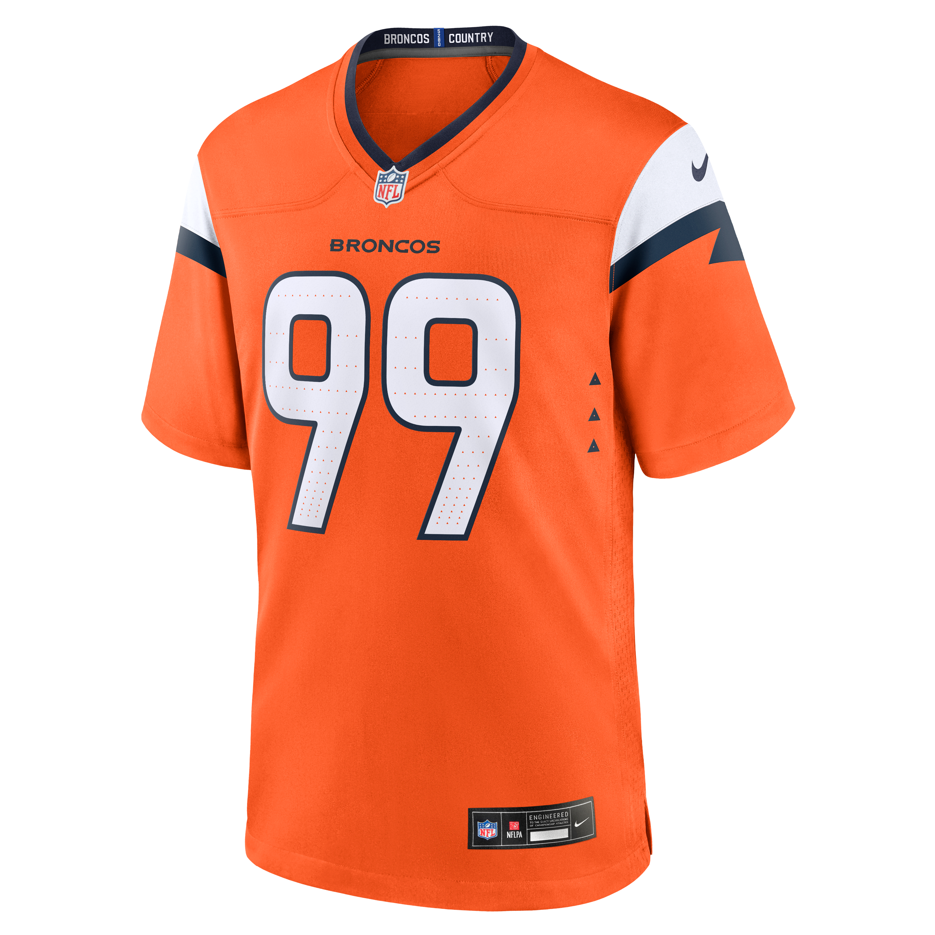 Zach Allen Denver Broncos Game Jersey Orange NFL Football Fan Wear Zach Allen