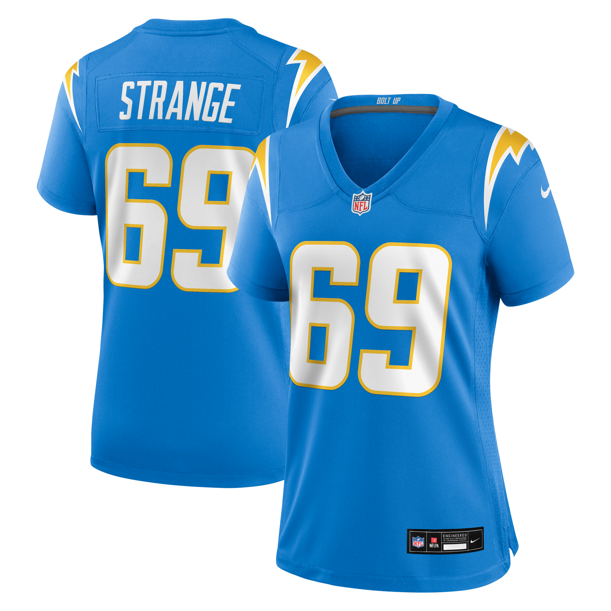 Cole Strange Los Angeles Chargers Game Jersey NFL Football Fan Wear Cole Strange