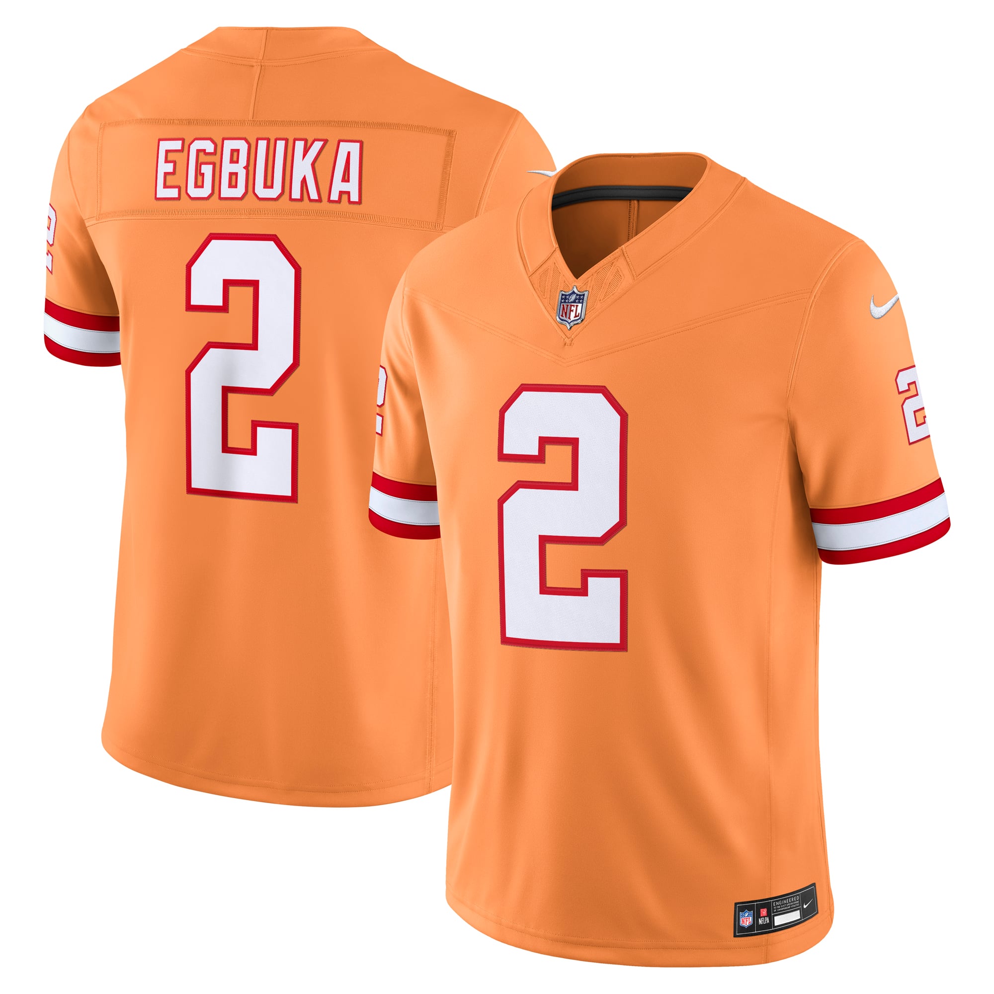 Emeka Egbuka Creamsicle Tampa Bay Buccaneers Alternate Jersey NFL Football Fan Wear Emeka Egbuka Creamsicle