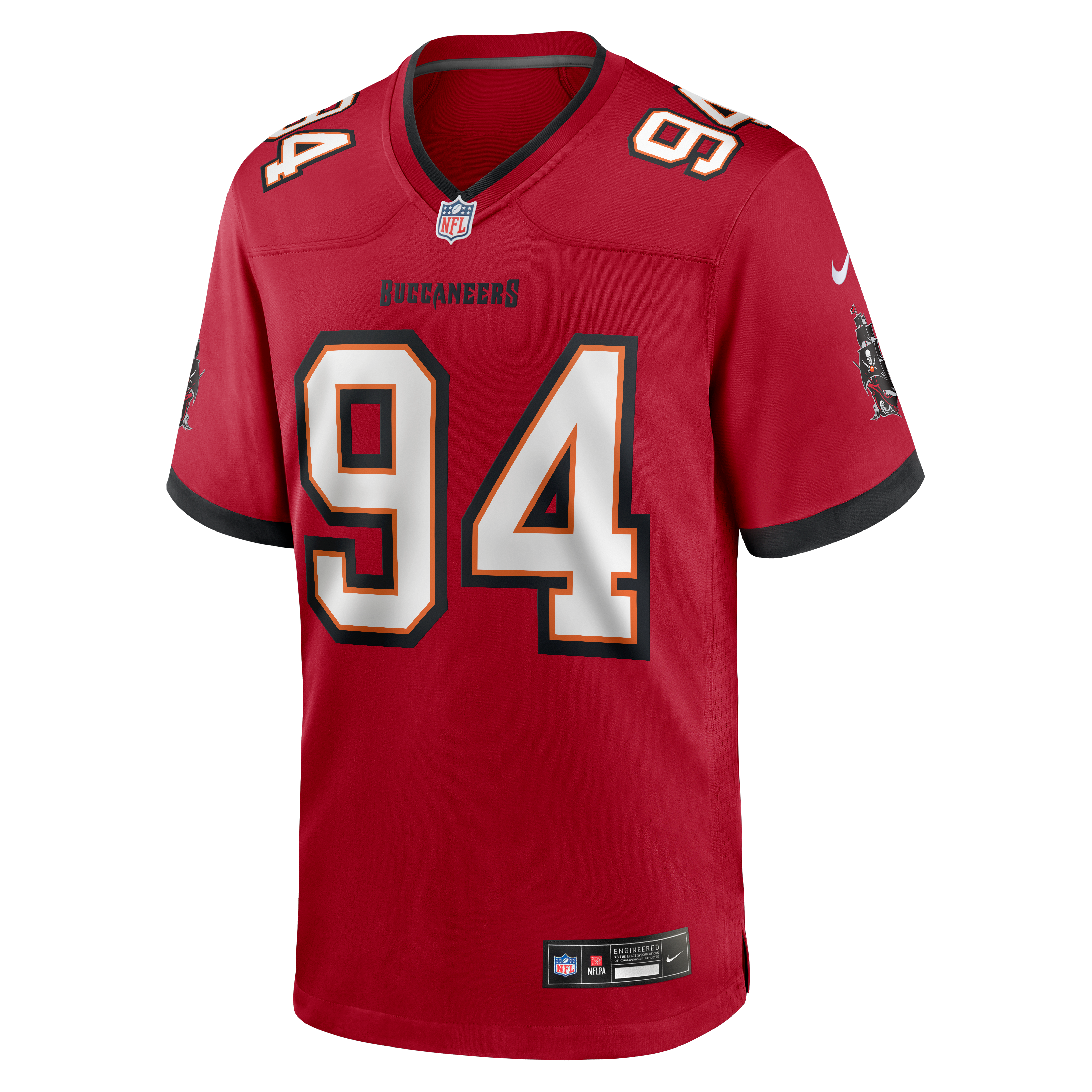 Calijah Kancey Tampa Bay Buccaneers Game Jersey Red NFL Football Fan Wear Calijah Kancey