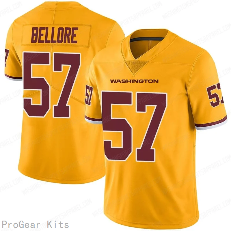 Nick Bellore Rush Washington Commanders Jersey No.57 Gold NFL Football Fan Wear Nick Bellore Rush