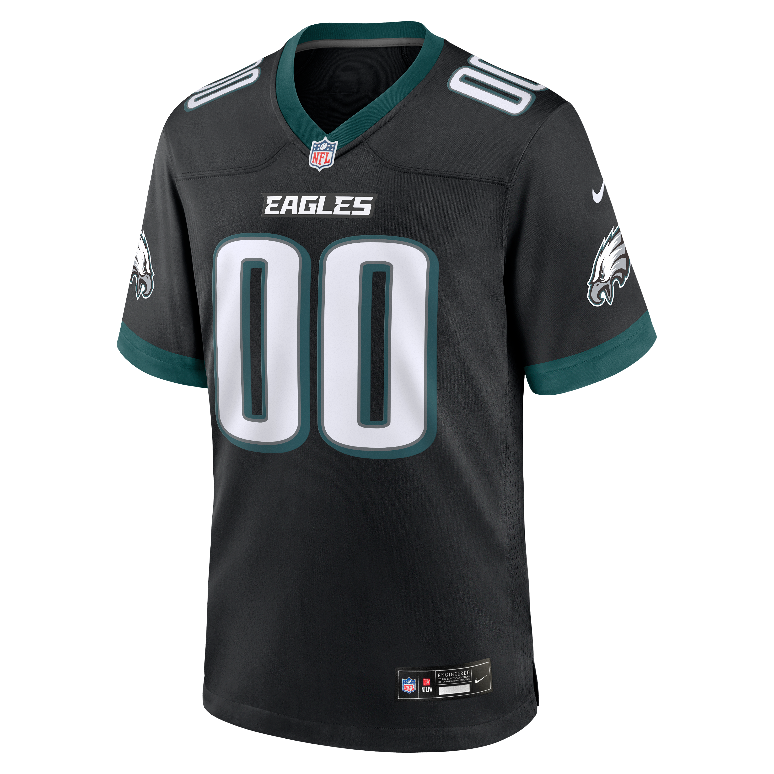 Philadelphia Eagles Game Jersey Black NFL Football Fan Wear Custom Number