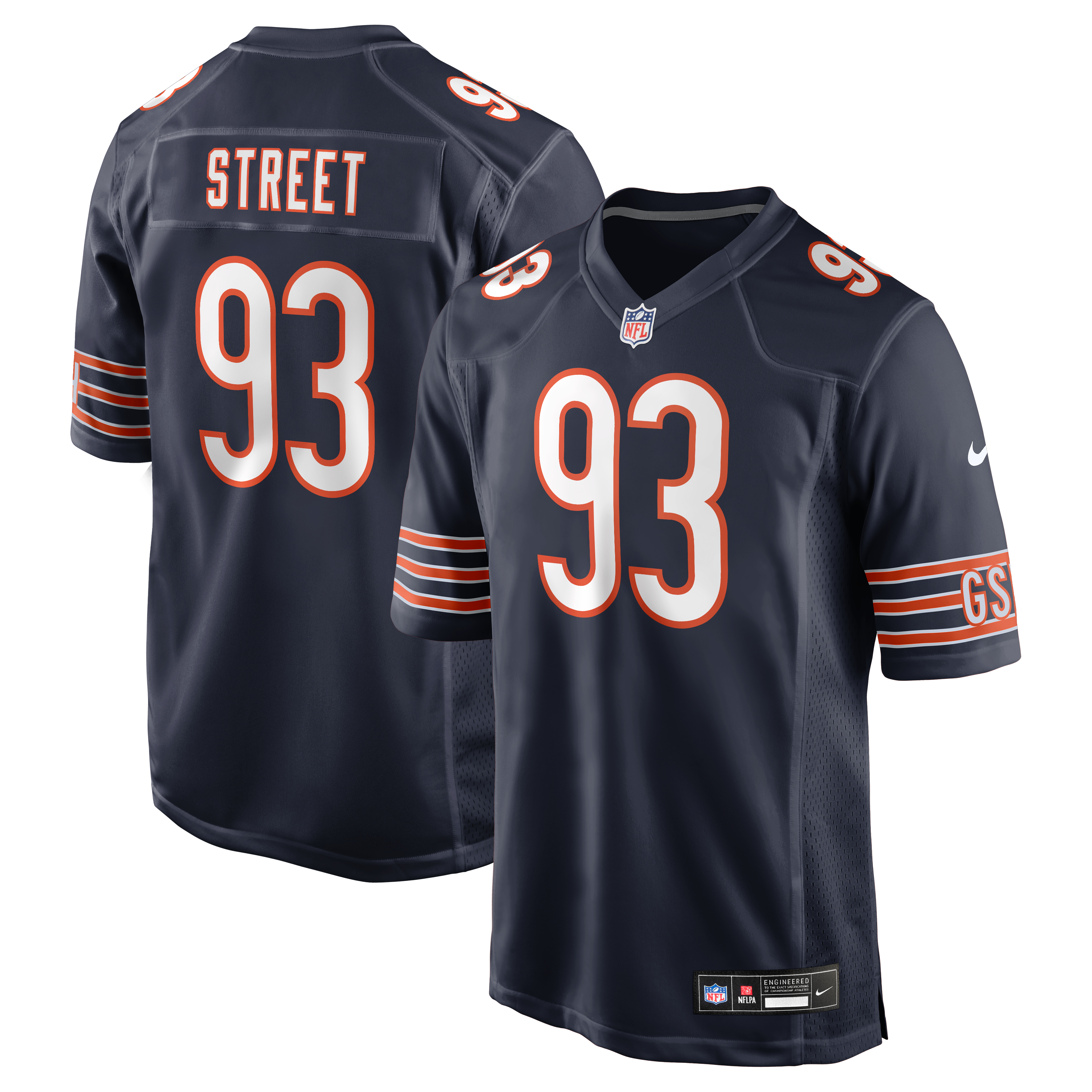 Kentavius Street Chicago Bears Game Jersey Navy NFL Football Fan Wear Kentavius Street