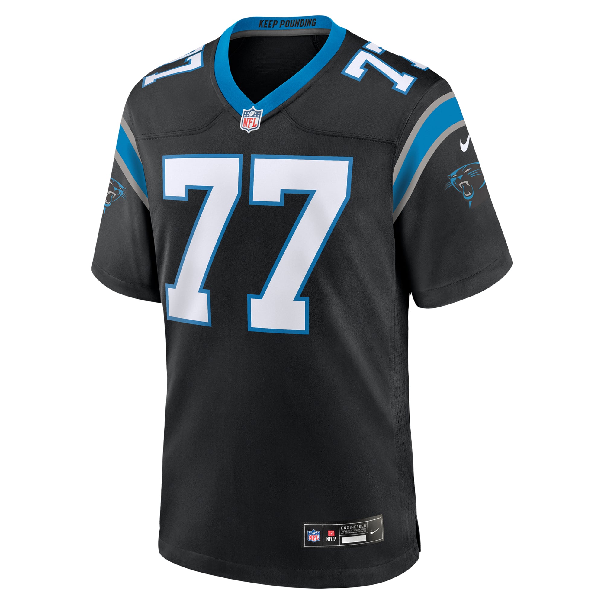 Yosh Nijman Carolina Panthers Game Jersey Black NFL Football Fan Wear Yosh Nijman