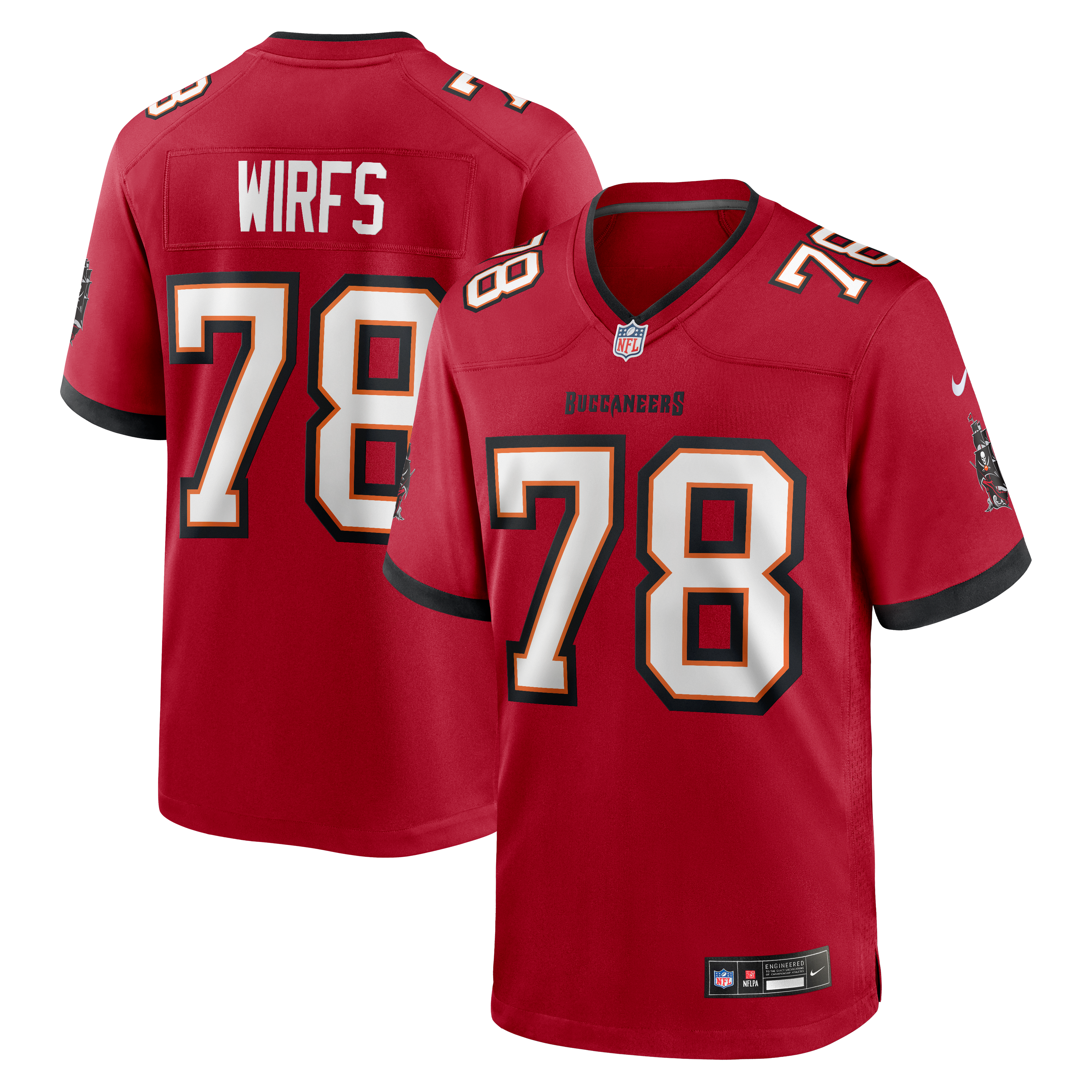 Tristan Wirfs Tampa Bay Buccaneers Game Jersey Red NFL Football Fan Wear Tristan Wirfs