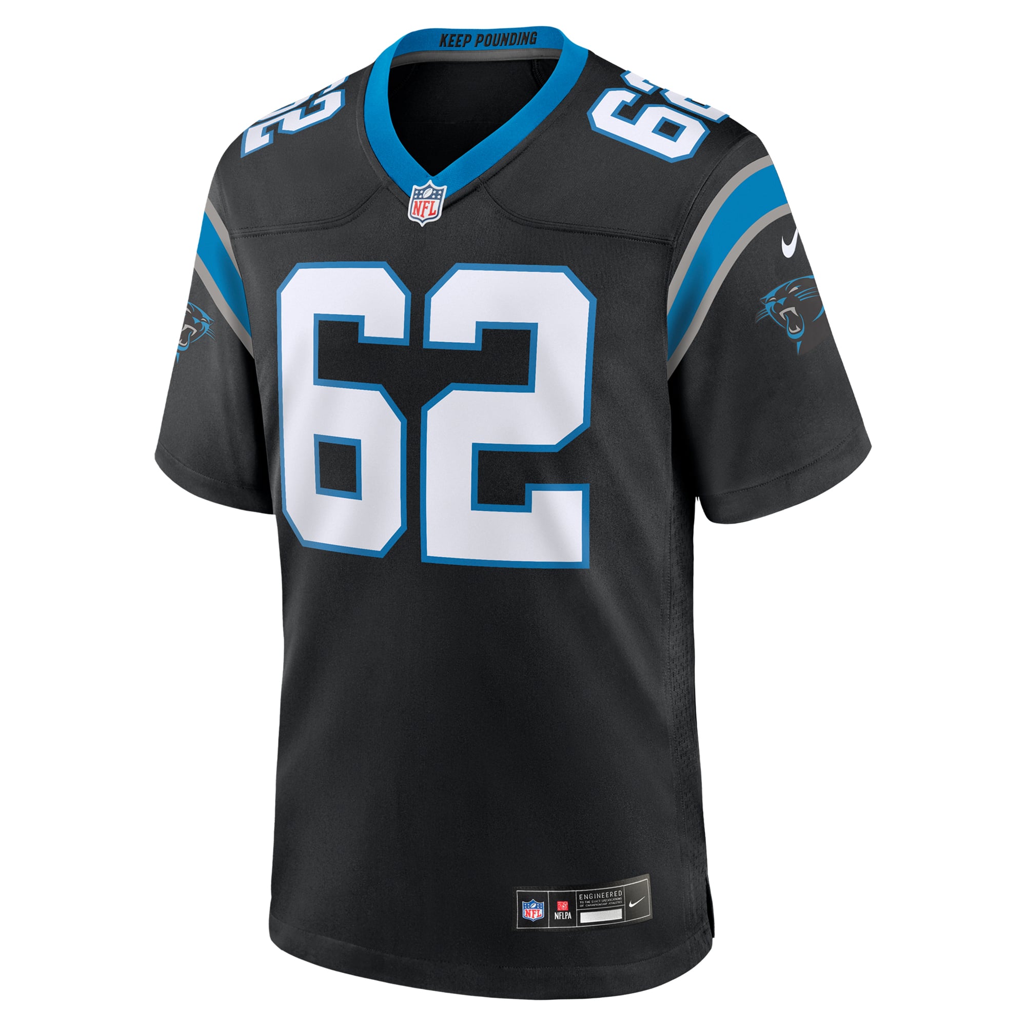 Chandler Zavala Carolina Panthers Game Jersey Black NFL Football Fan Wear Chandler Zavala