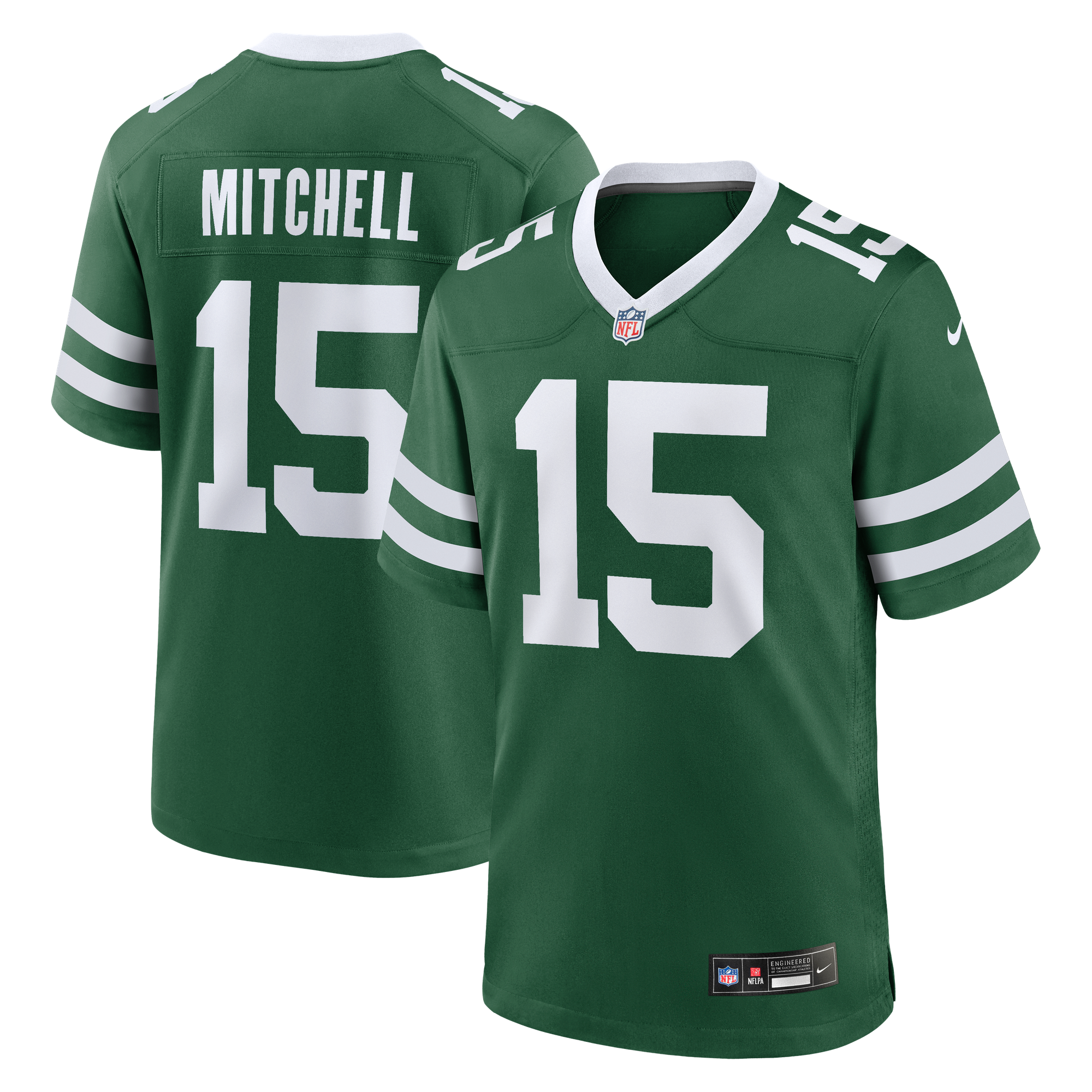 Adonai Mitchell New York Jets Game Jersey Green NFL Football Fan Wear